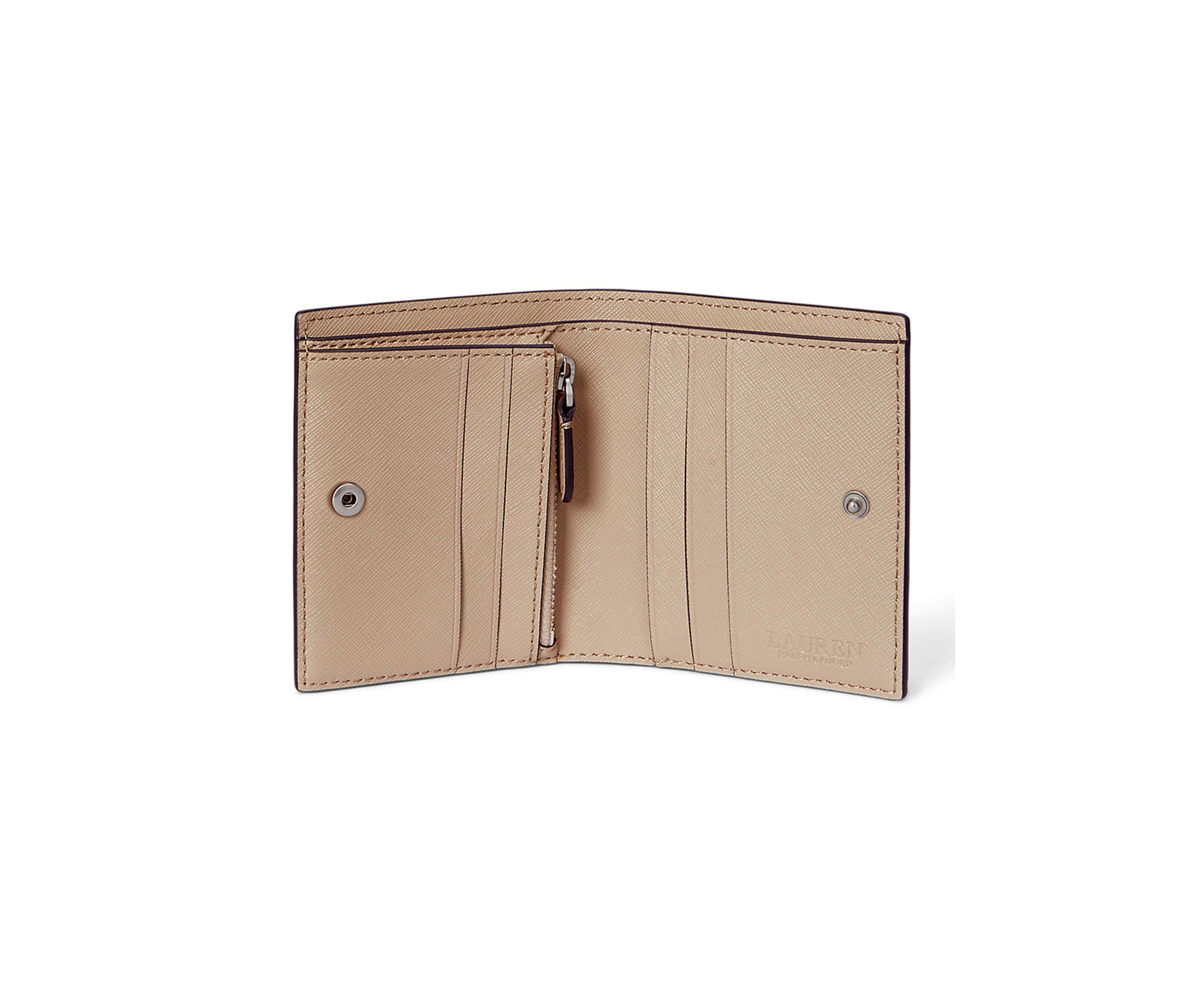 Two Tone Leather Compact Wallet