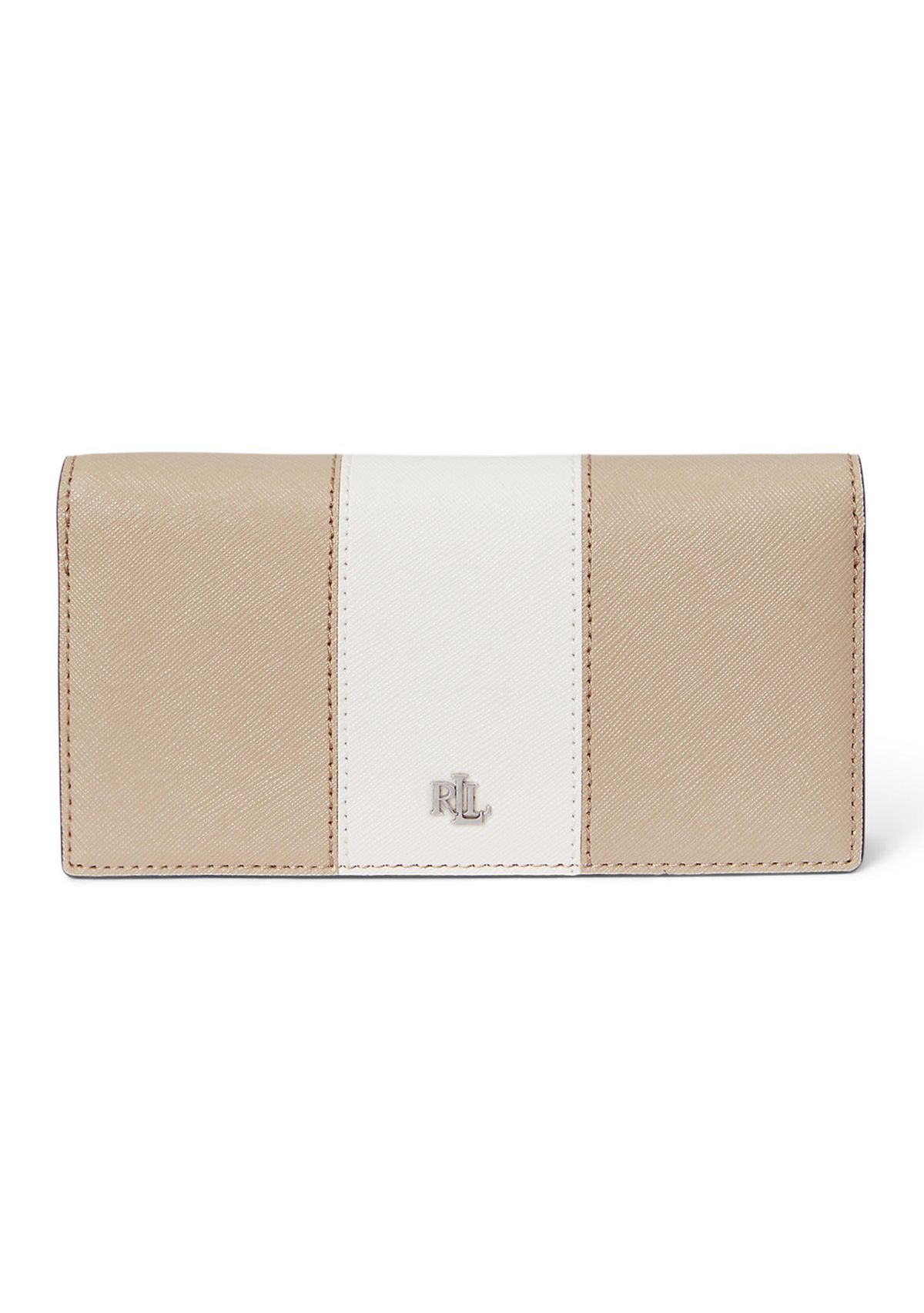 Two Tone Crosshatch Leather Slim Wallet