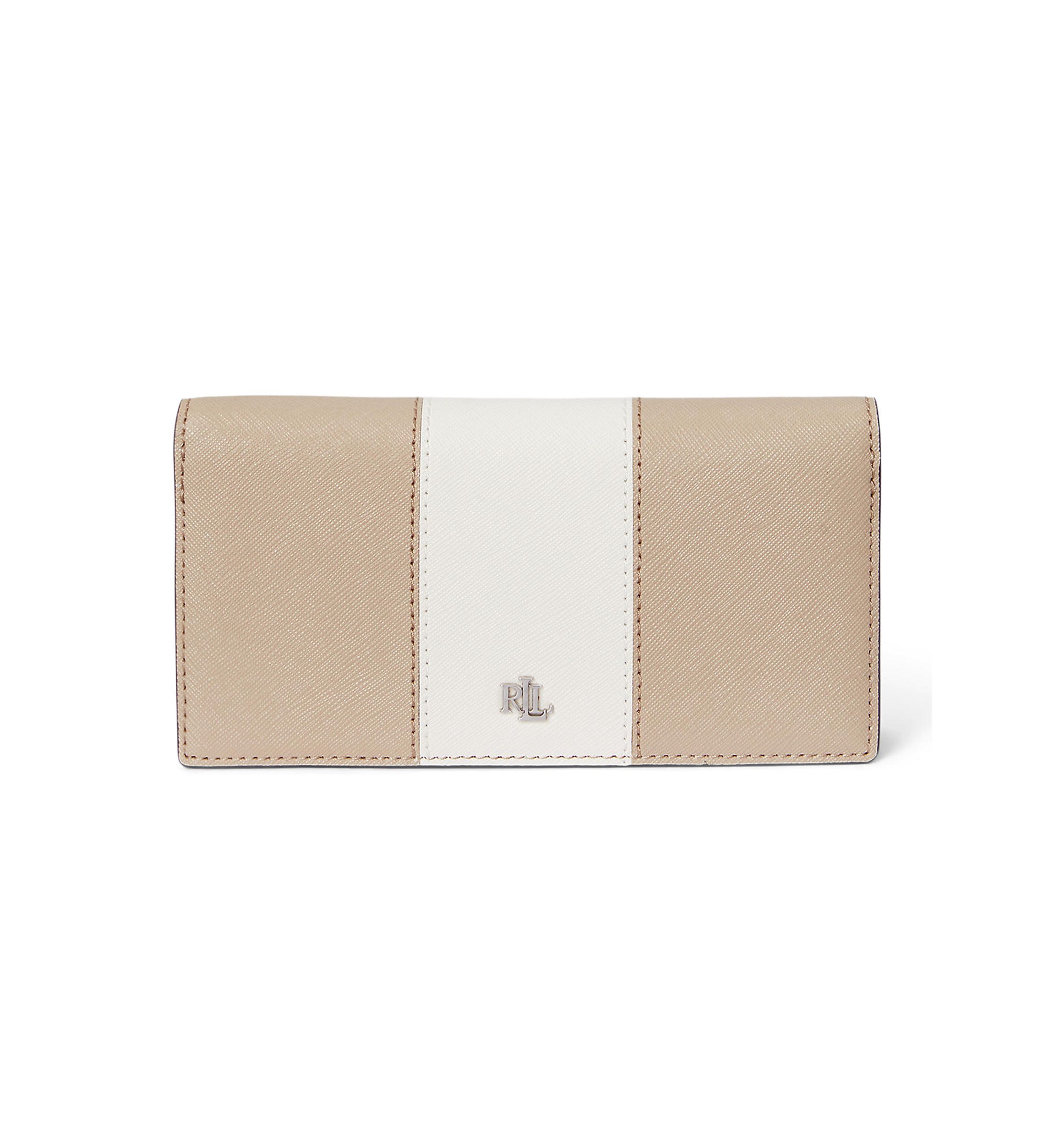 Two Tone Crosshatch Leather Slim Wallet