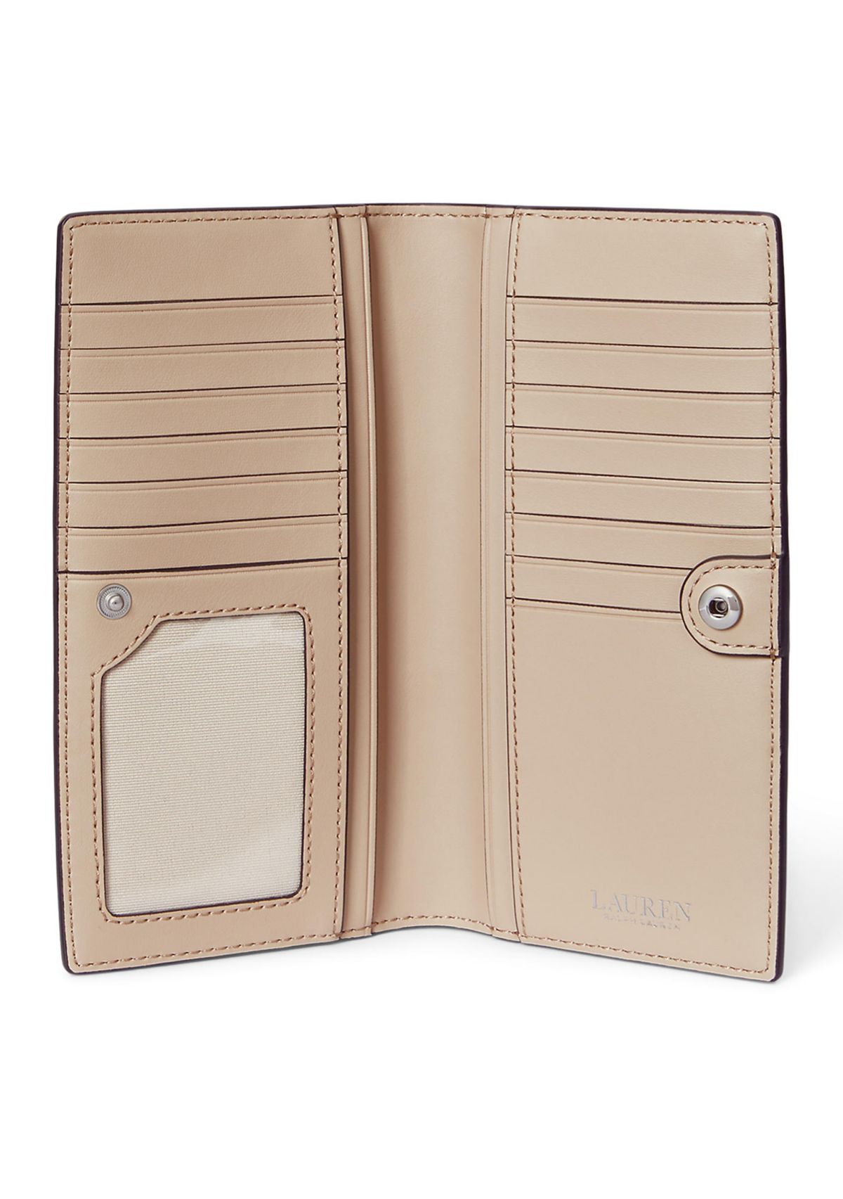 Two Tone Crosshatch Leather Slim Wallet