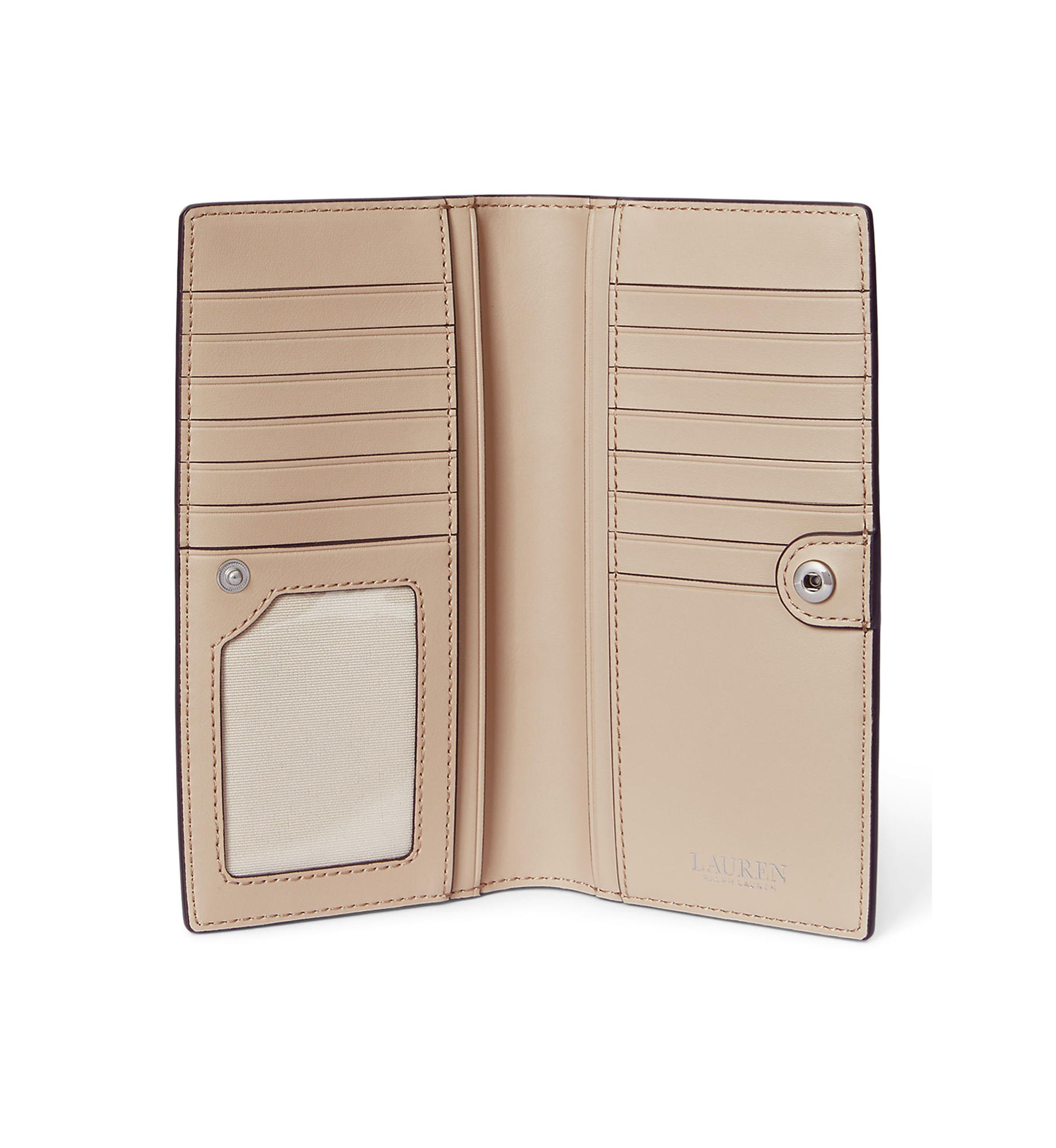 Two Tone Crosshatch Leather Slim Wallet