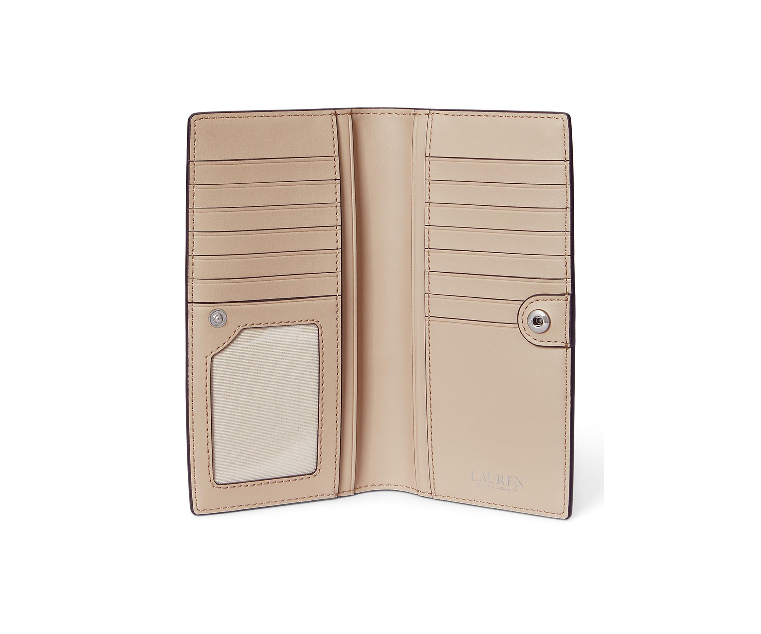 Two Tone Crosshatch Leather Slim Wallet