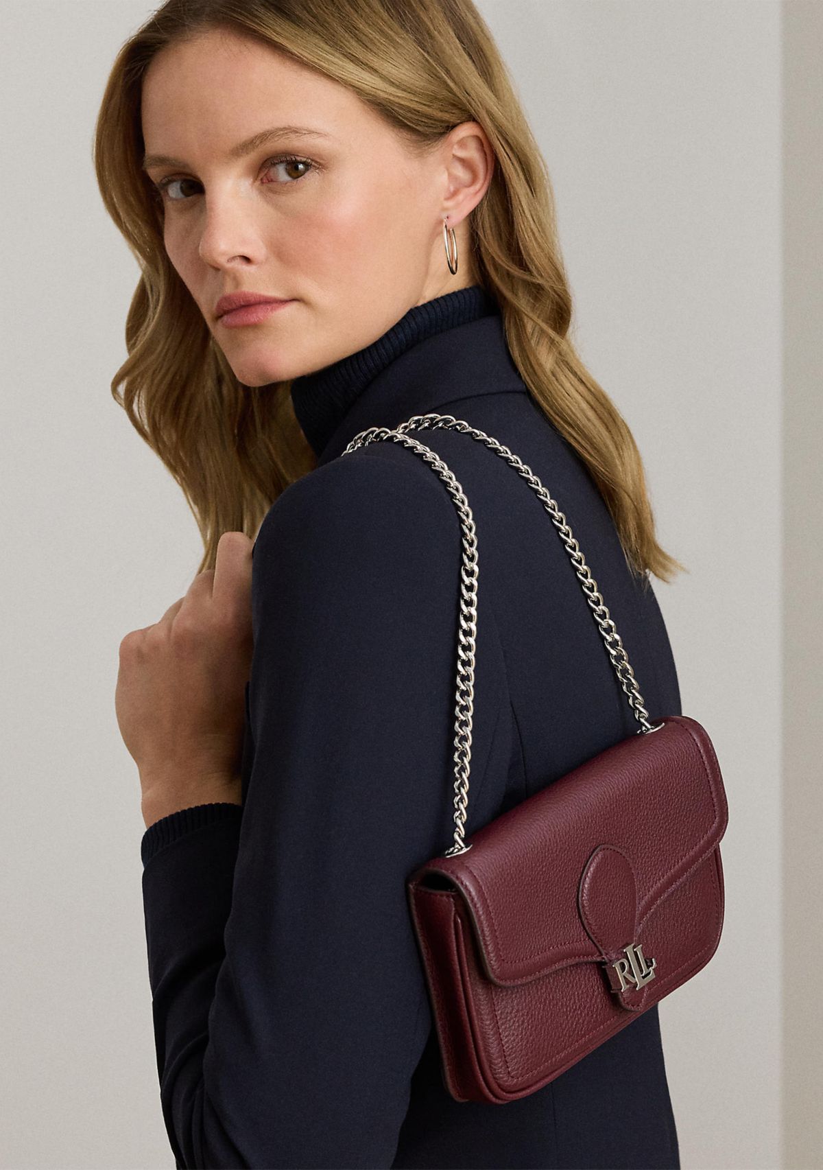 Pebbled Leather Bradley Crossbody Wallet