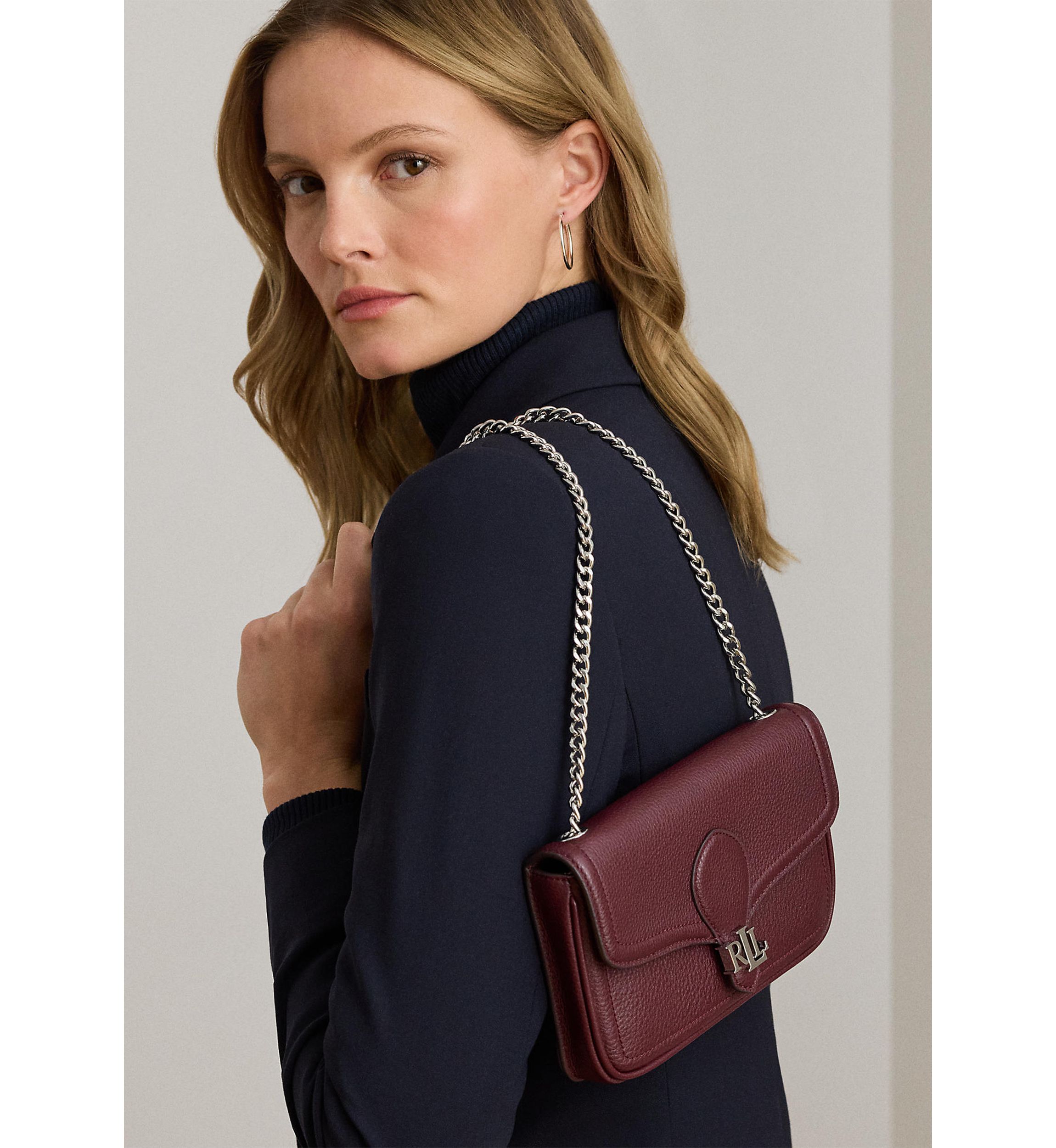 Pebbled Leather Bradley Crossbody Wallet