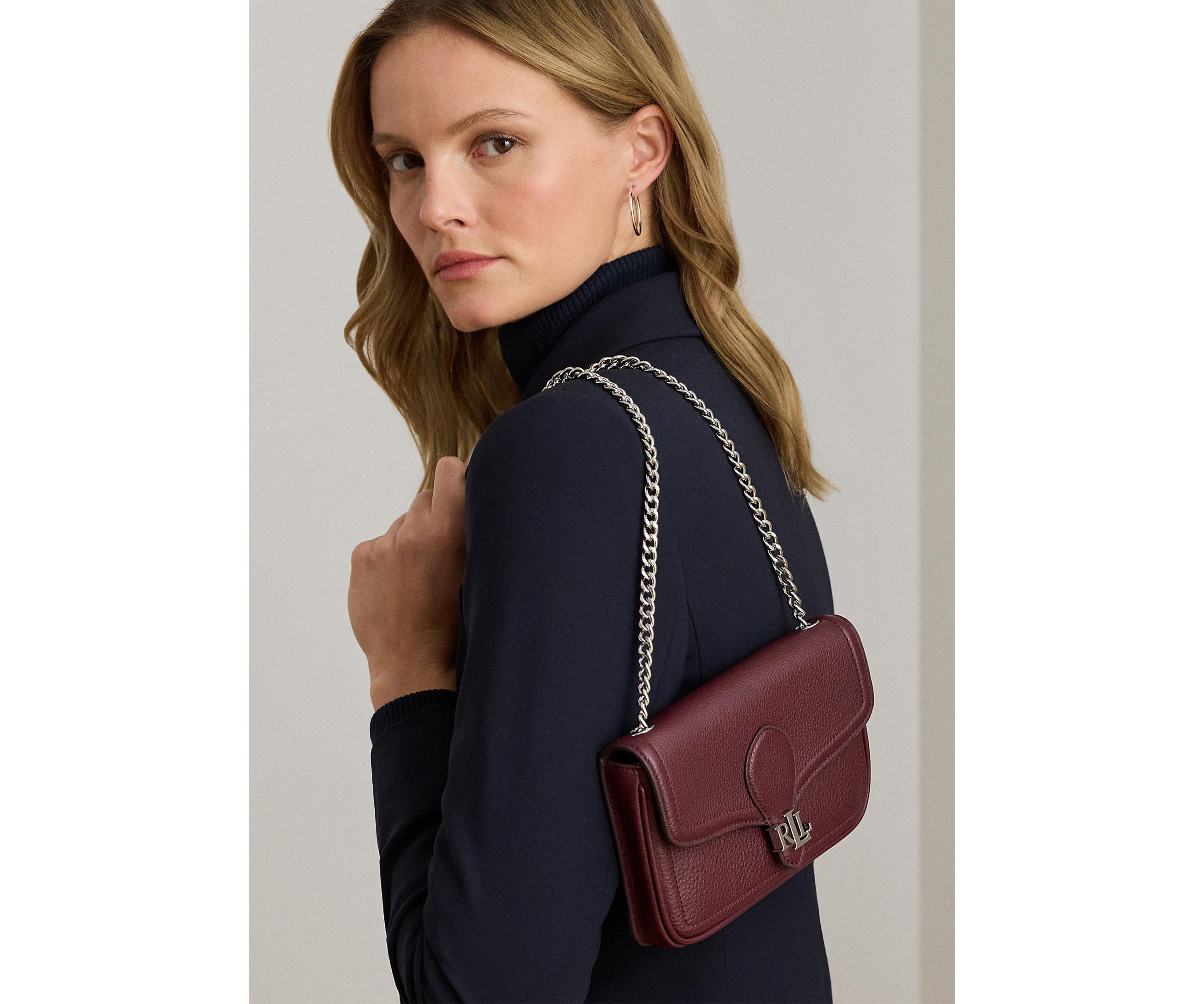 Pebbled Leather Bradley Crossbody Wallet