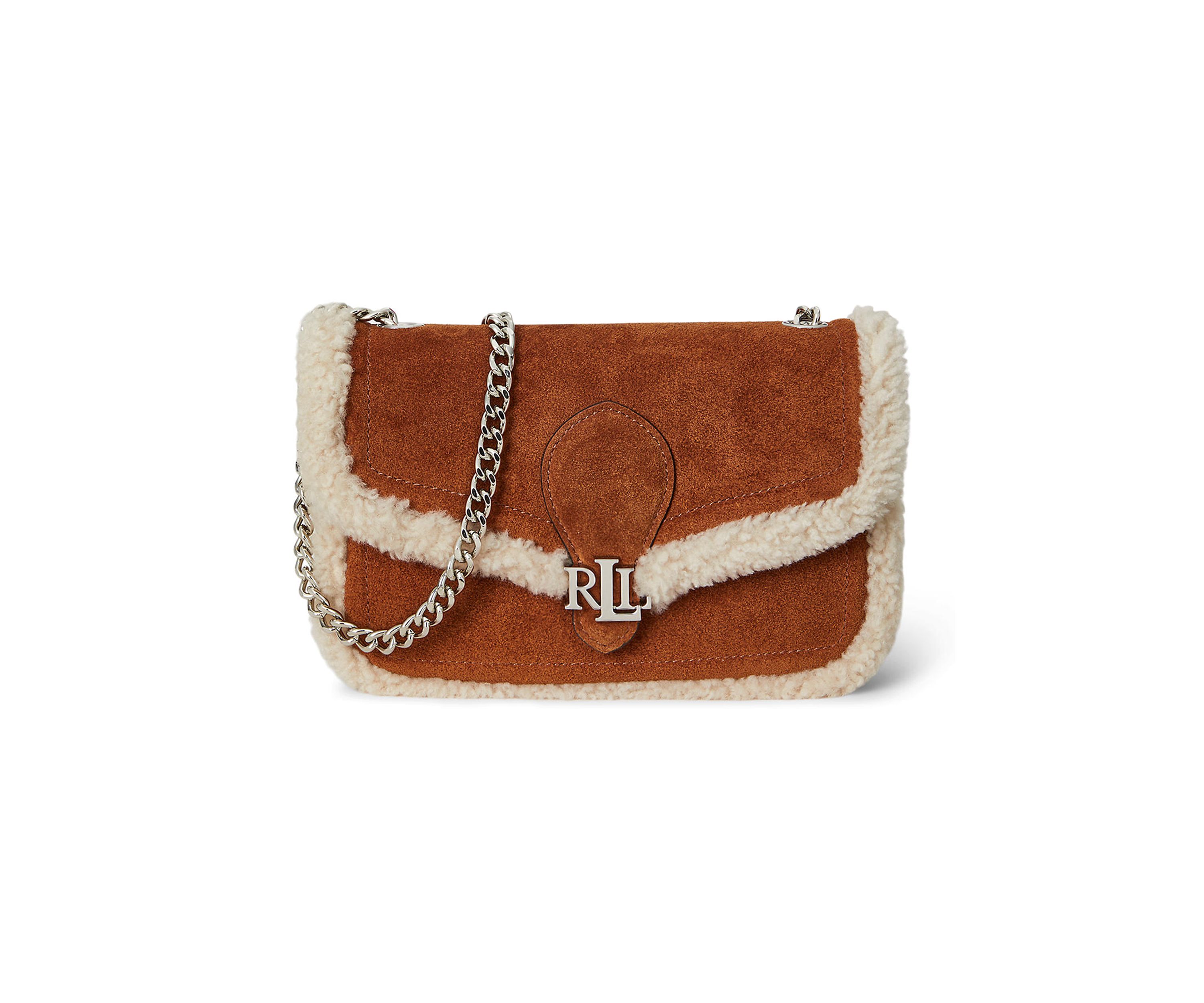 Shearling-Trim Bradley Crossbody Wallet