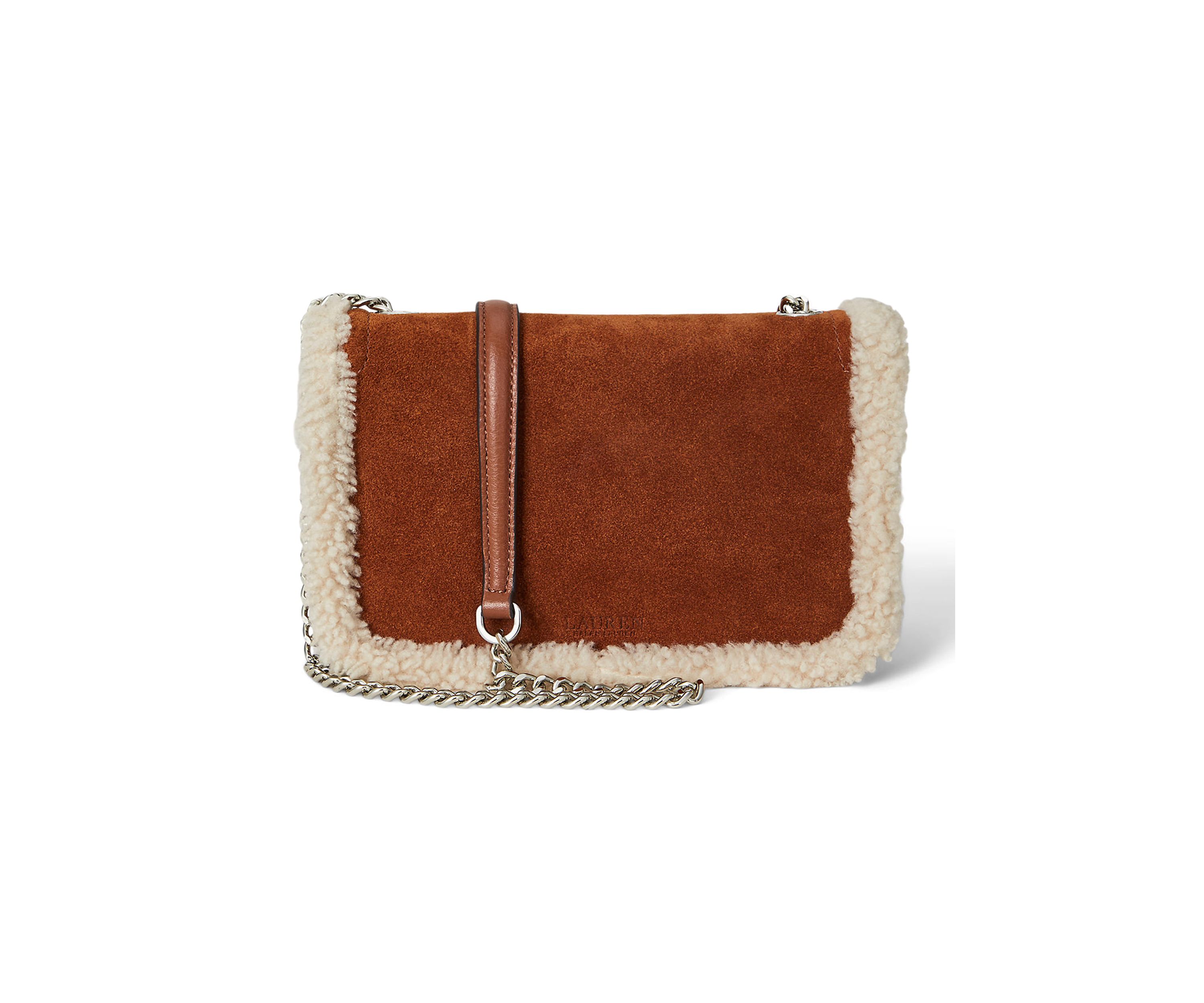 Shearling-Trim Bradley Crossbody Wallet