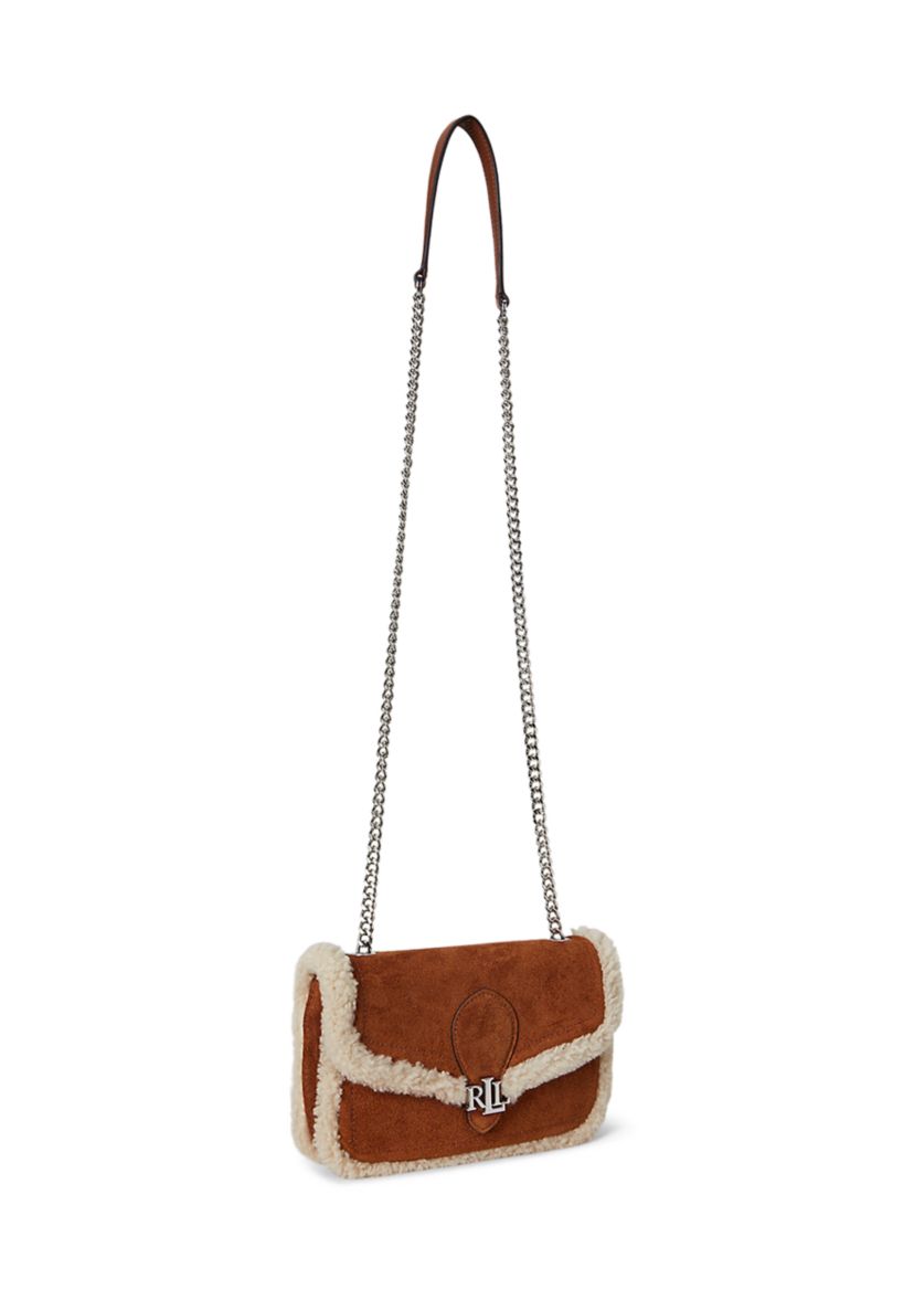 Shearling-Trim Bradley Crossbody Wallet