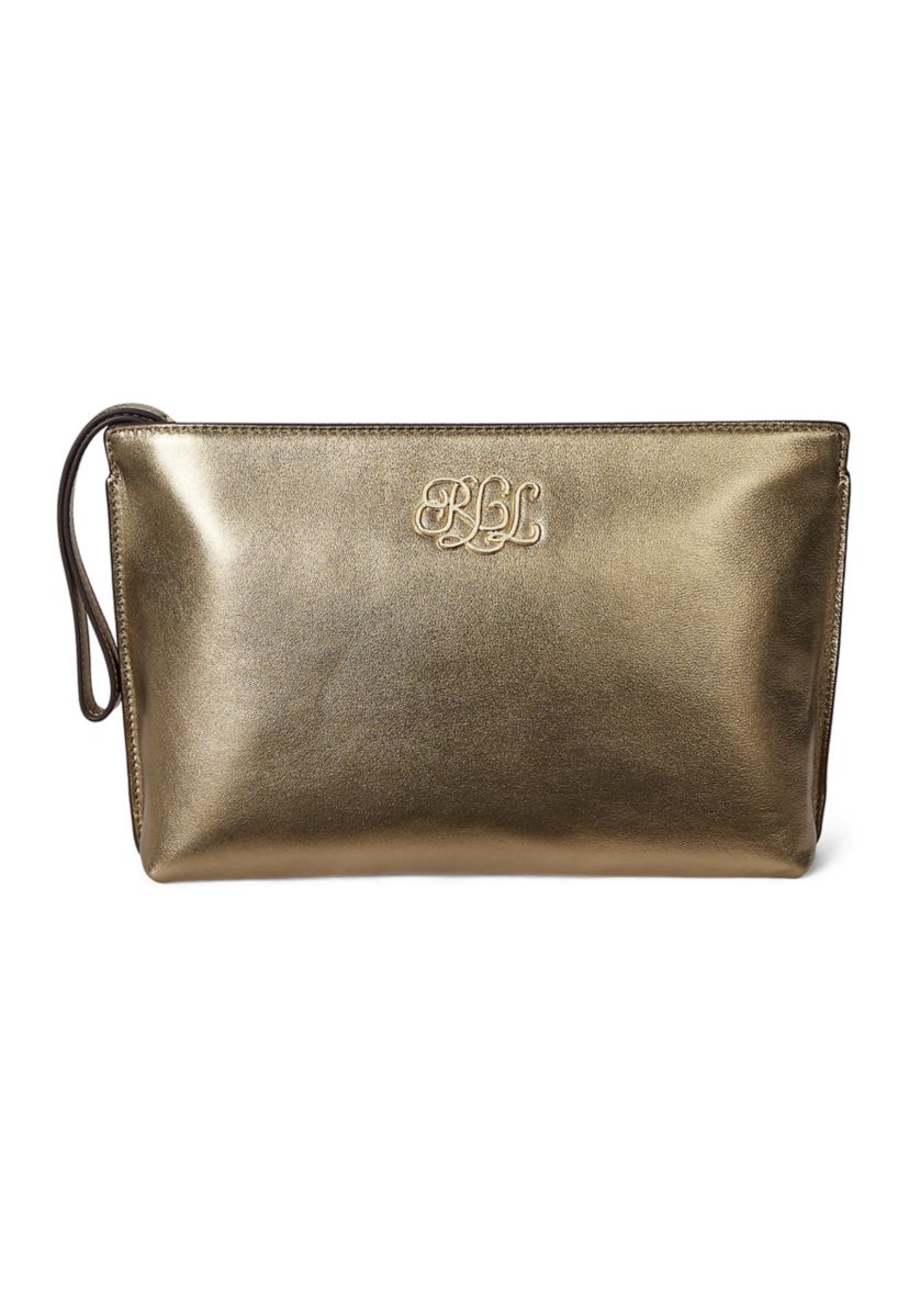 Metallic Nappa Leather Large Pouch