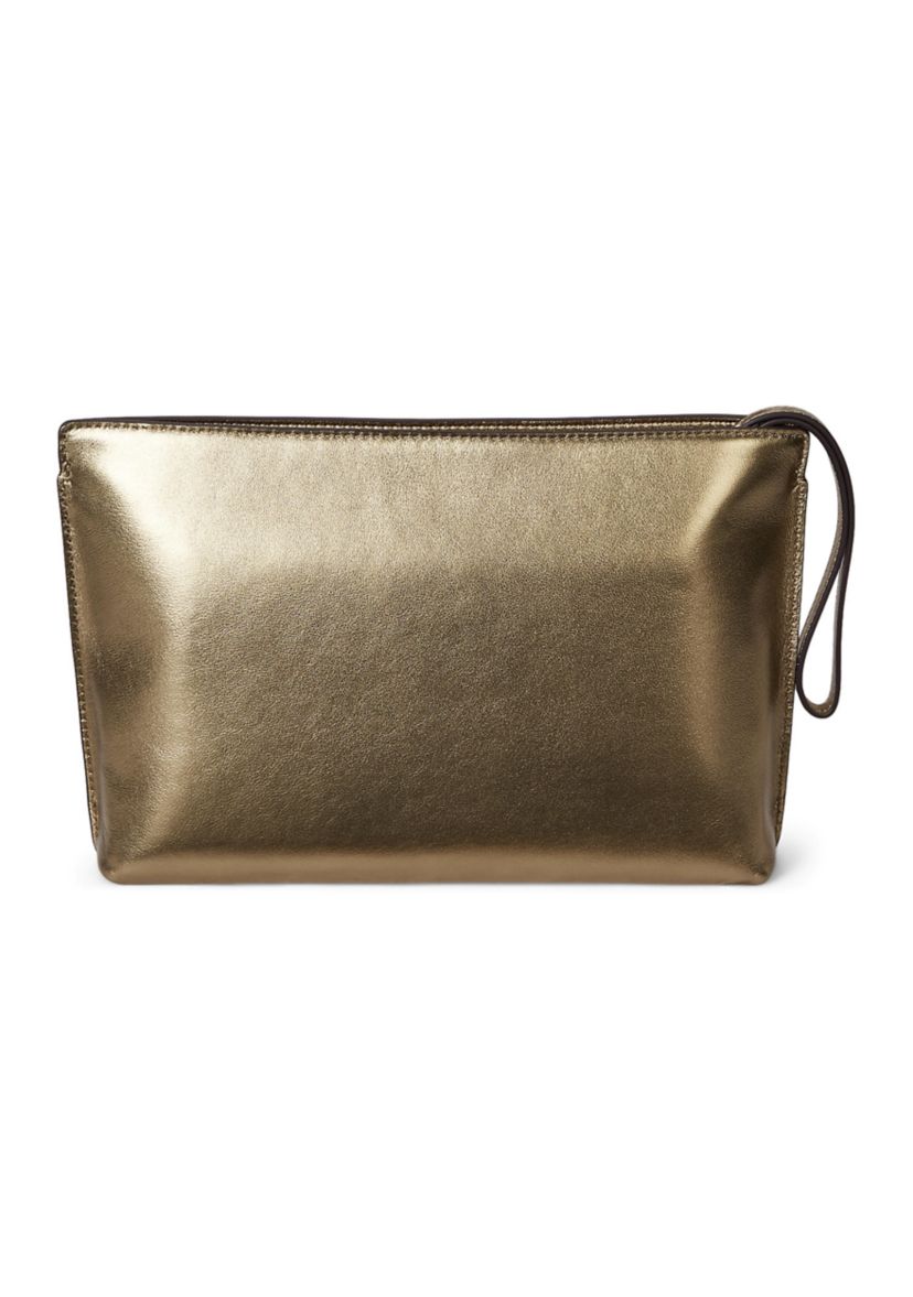 Metallic Nappa Leather Large Pouch
