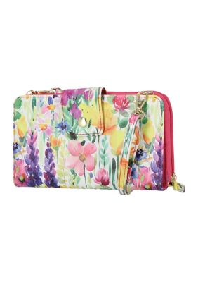 Printed Floral Bow Mavis Wallet on String