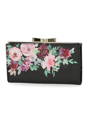 Saffiano Floral Frame Clutch