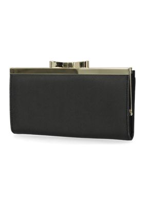 Saffiano Floral Frame Clutch