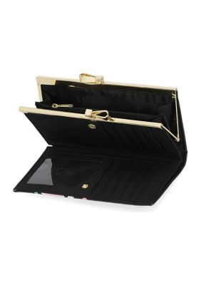 Saffiano Floral Frame Clutch