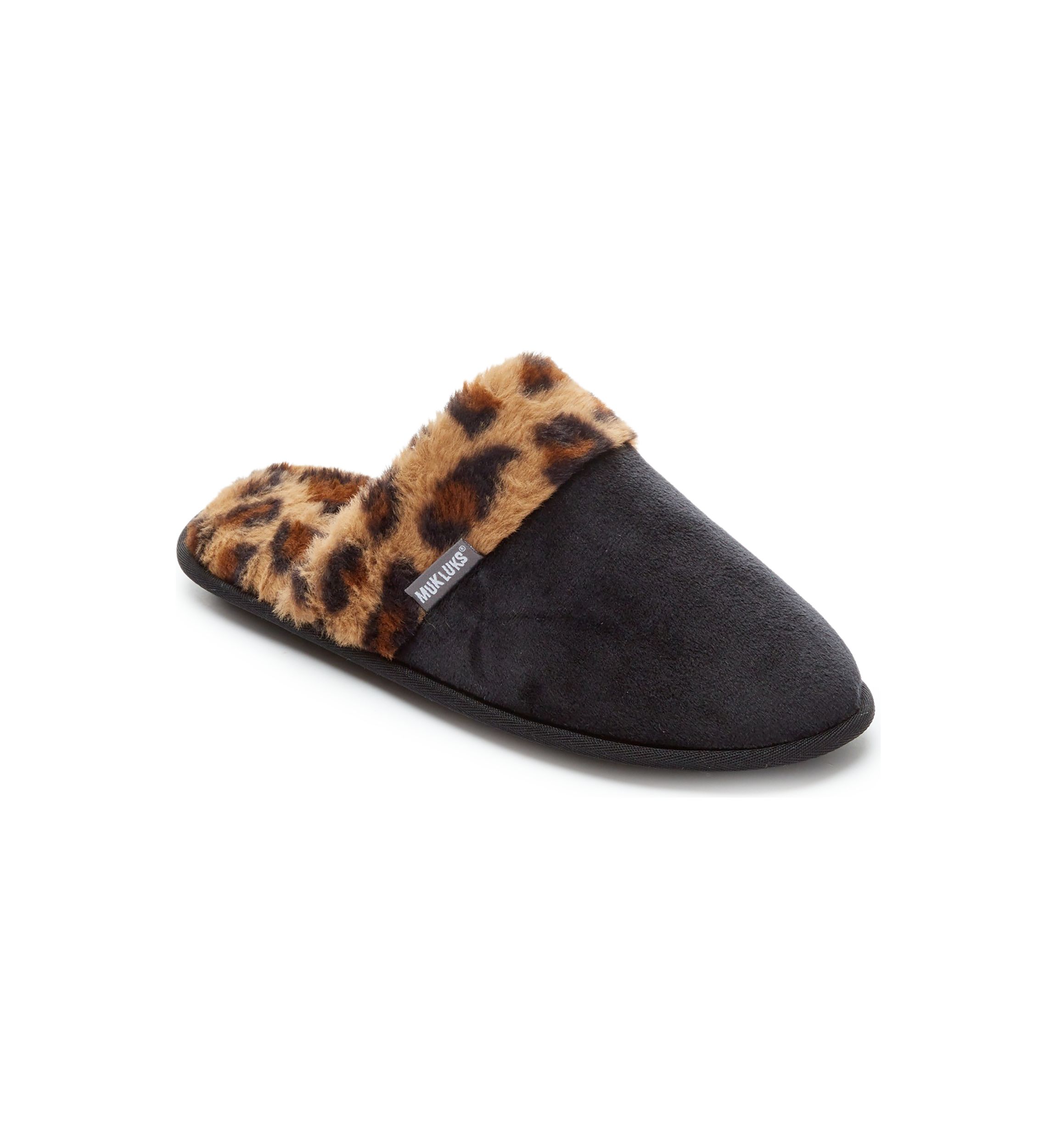 Printed Faux Fur Trim Slippers 