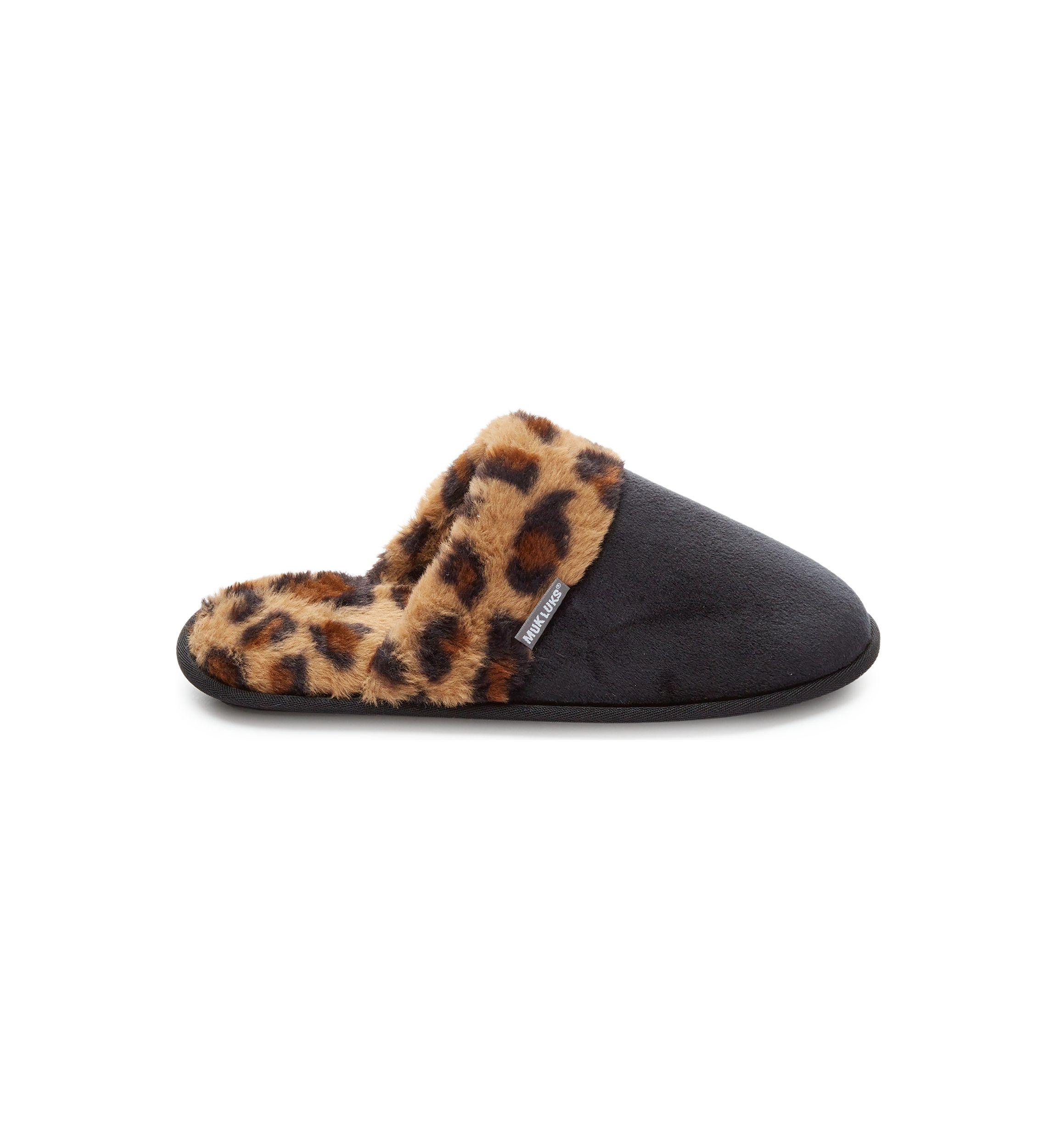 Printed Faux Fur Trim Slippers 