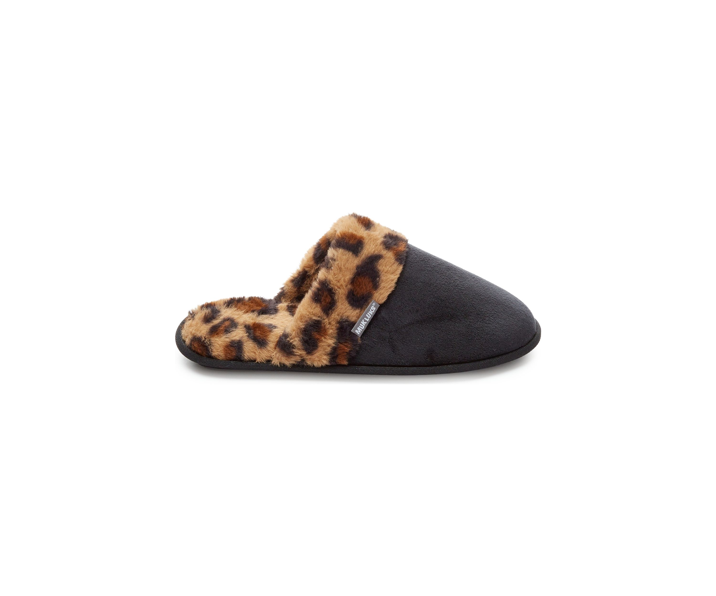 Printed Faux Fur Trim Slippers 
