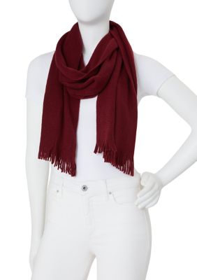 Echo Zebra 50 Wool Square Scarf True Red