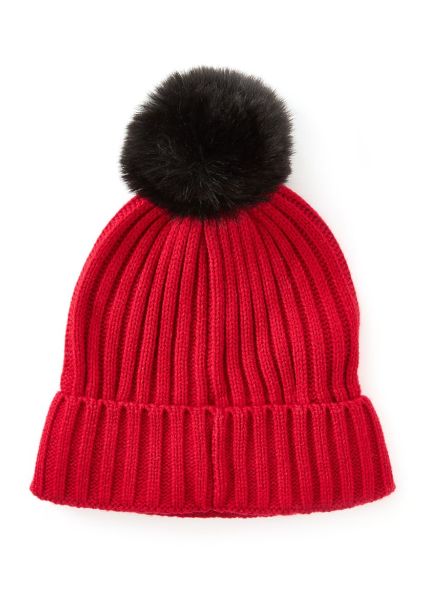 Faux Fur Pom Beanie 