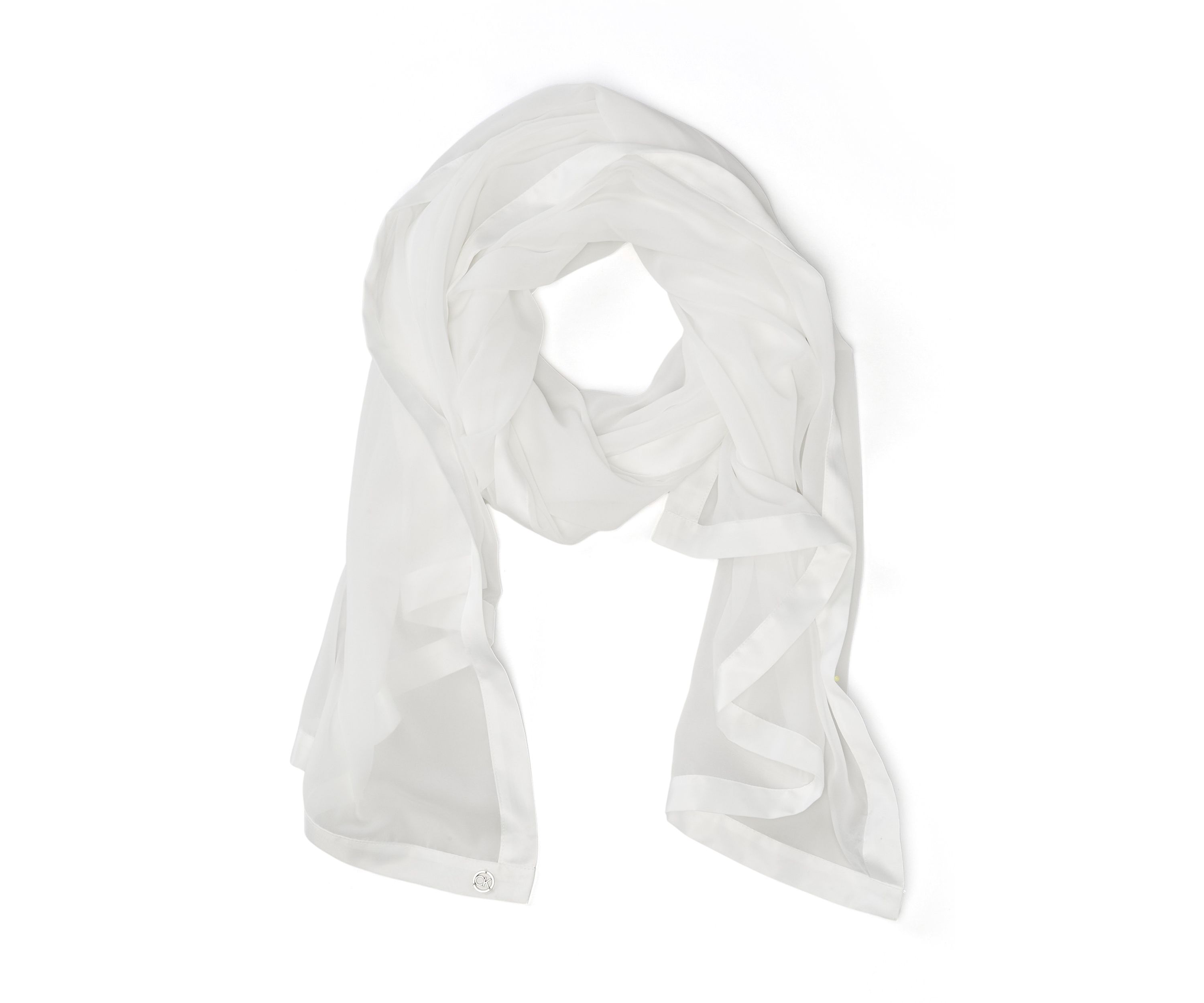 Satin Border Chiffon Scarf Wrap