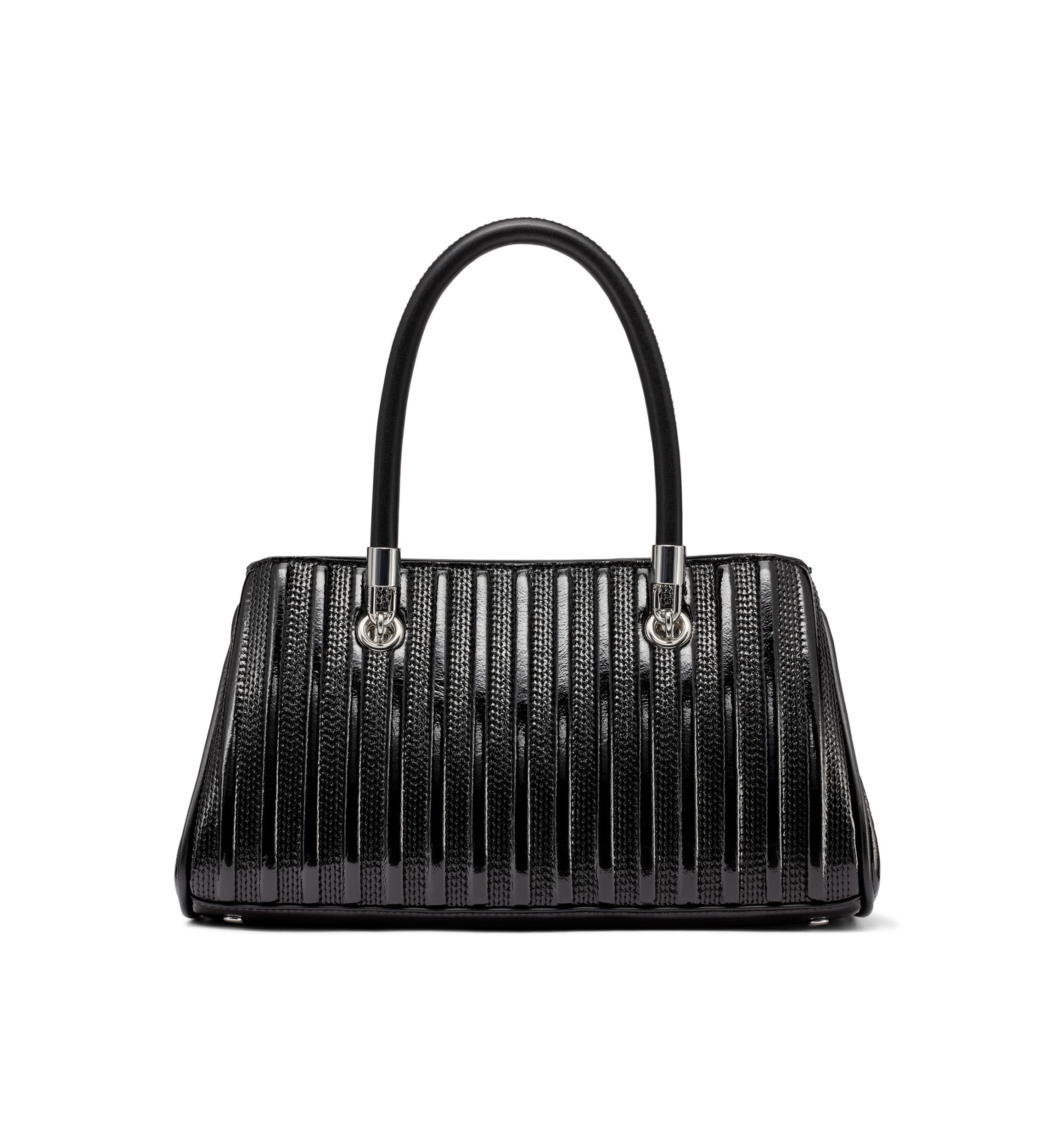 Brigette Patent Piping Mini Satchel Bag