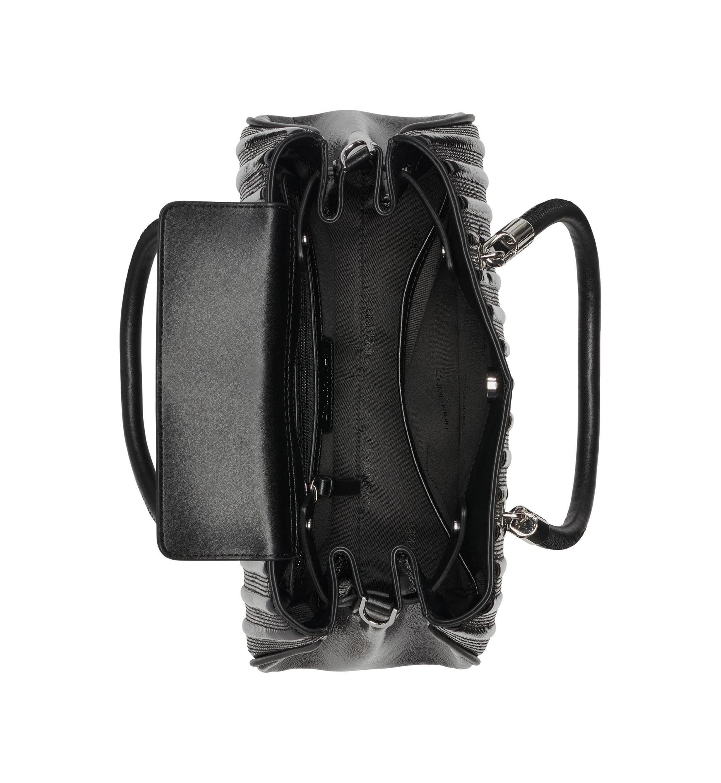 Brigette Patent Piping Mini Satchel Bag