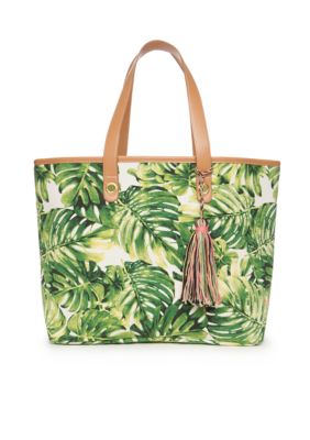 palm leaf tote bag