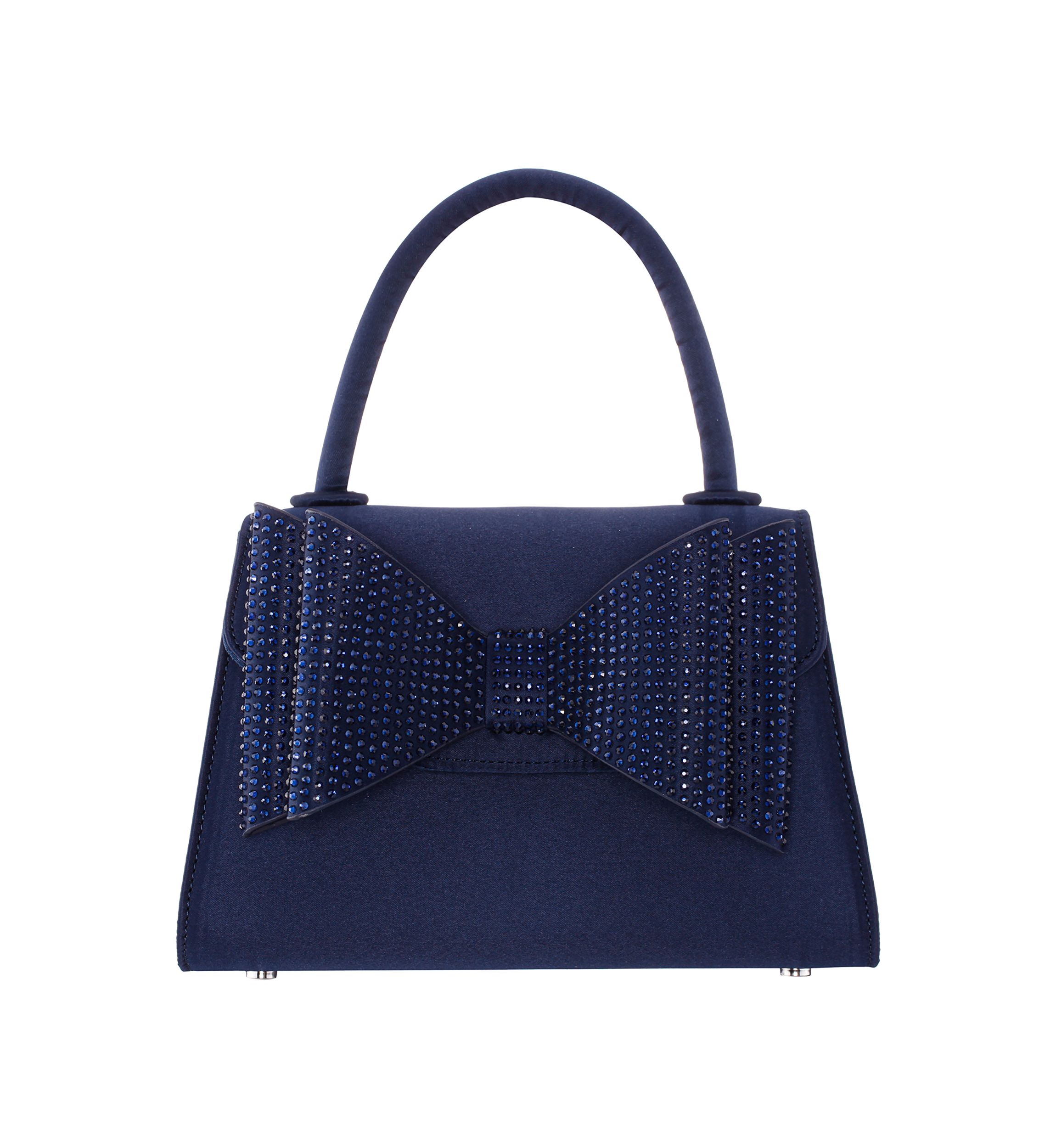 Crystal Bow Top Handle Satchel 