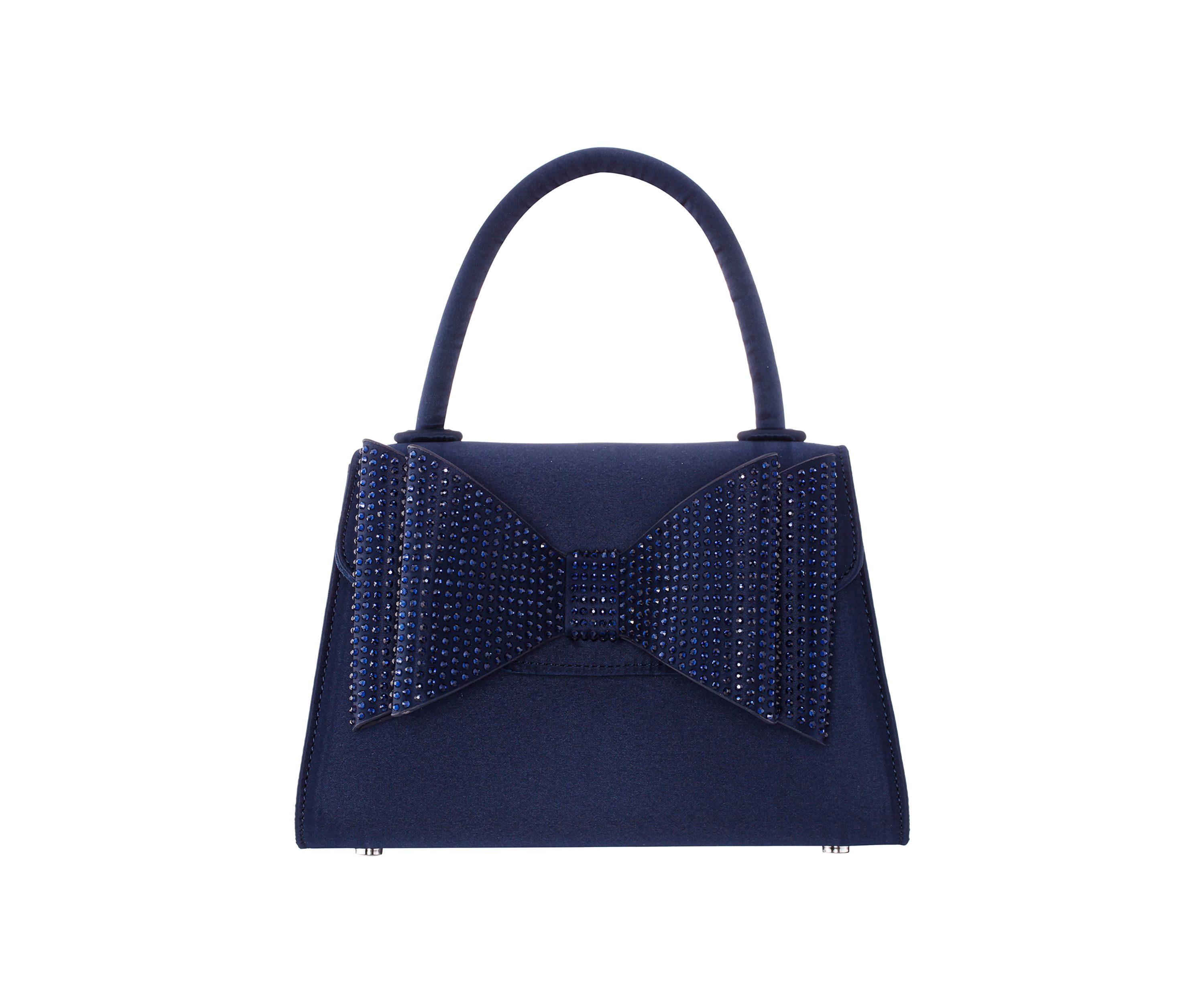 Crystal Bow Top Handle Satchel 