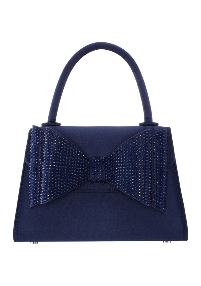 Crystal Bow Top Handle Satchel 