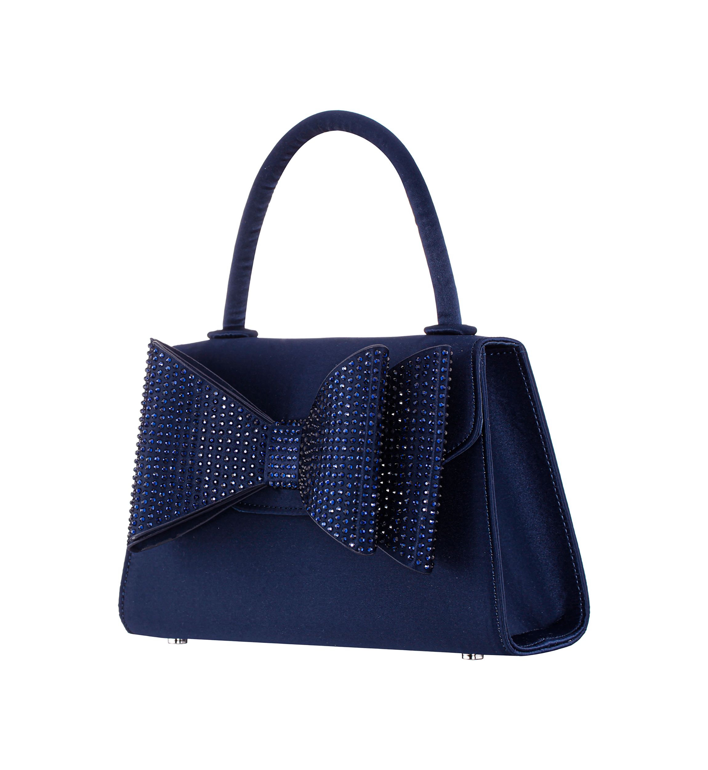 Crystal Bow Top Handle Satchel 