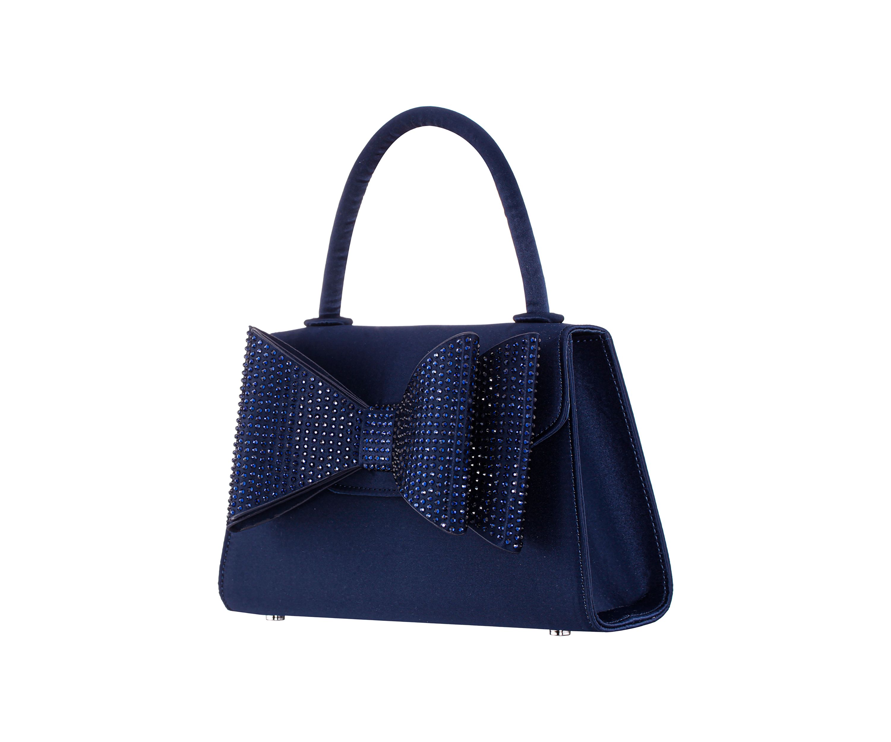 Crystal Bow Top Handle Satchel 