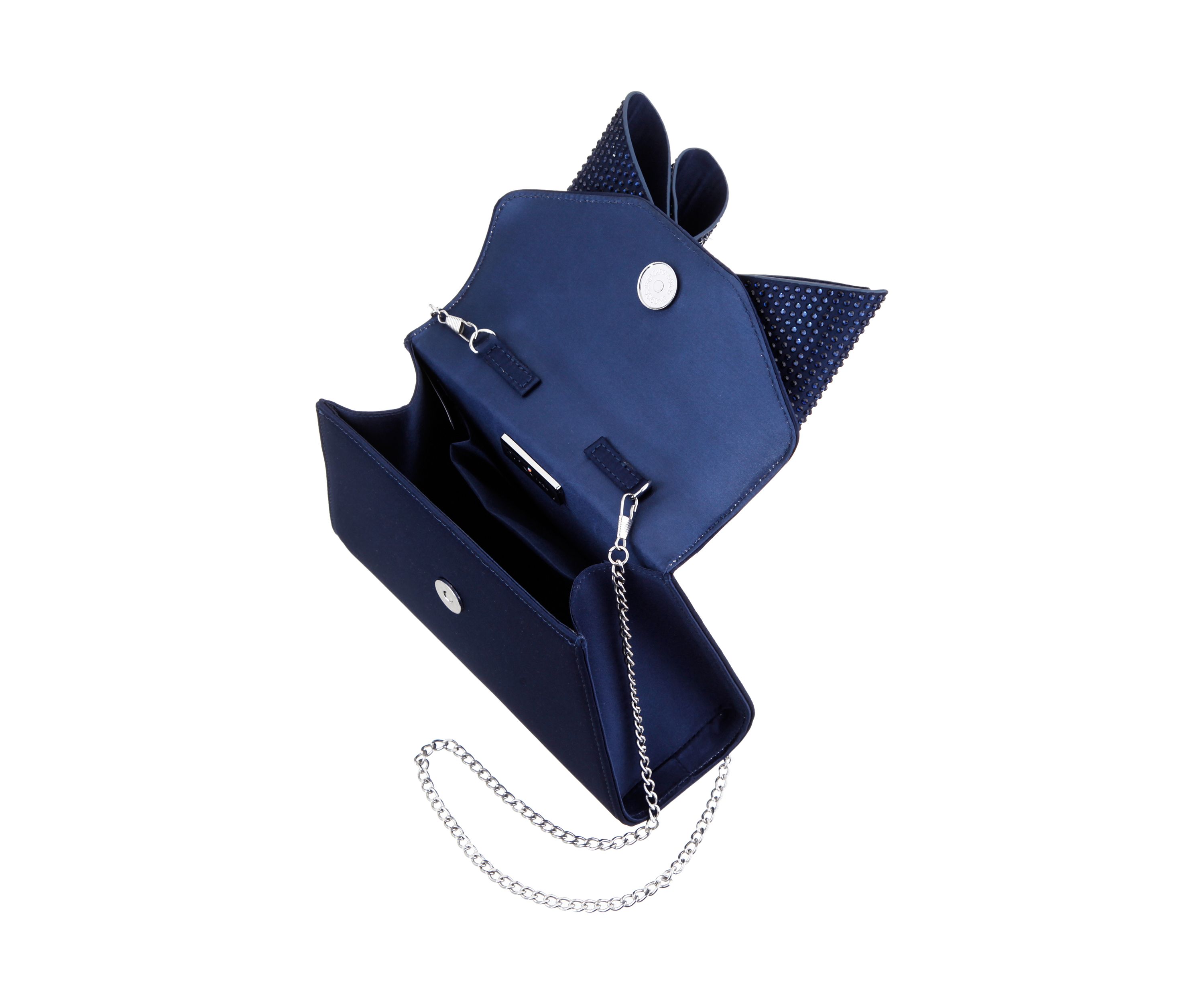 Crystal Bow Top Handle Satchel 