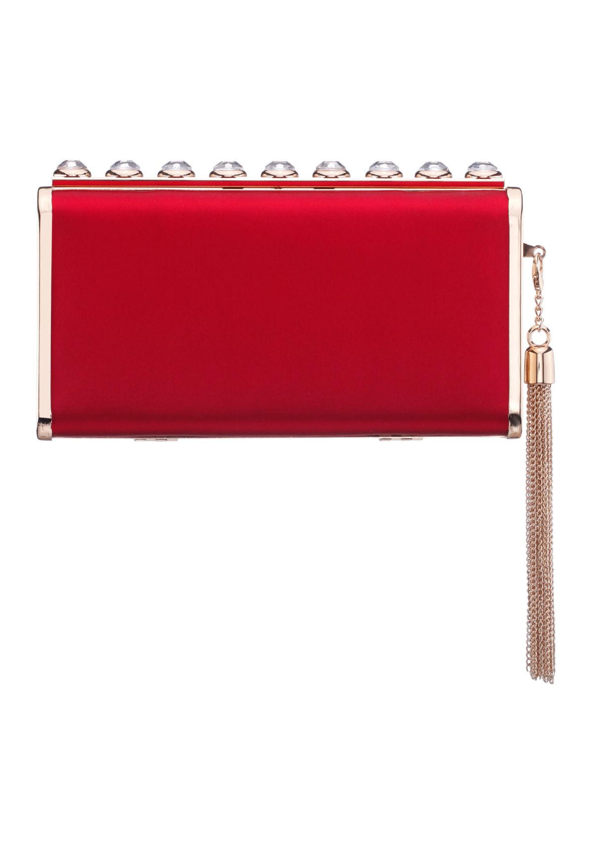 Crystal Ornamented Minaudiere with Tassel 