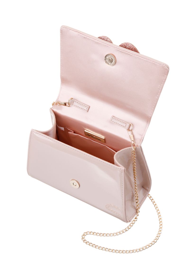 Floral Patent Top Handle Satchel