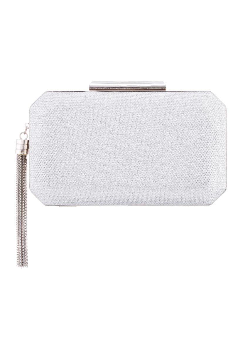 Metallic Frame Clutch with Tassel