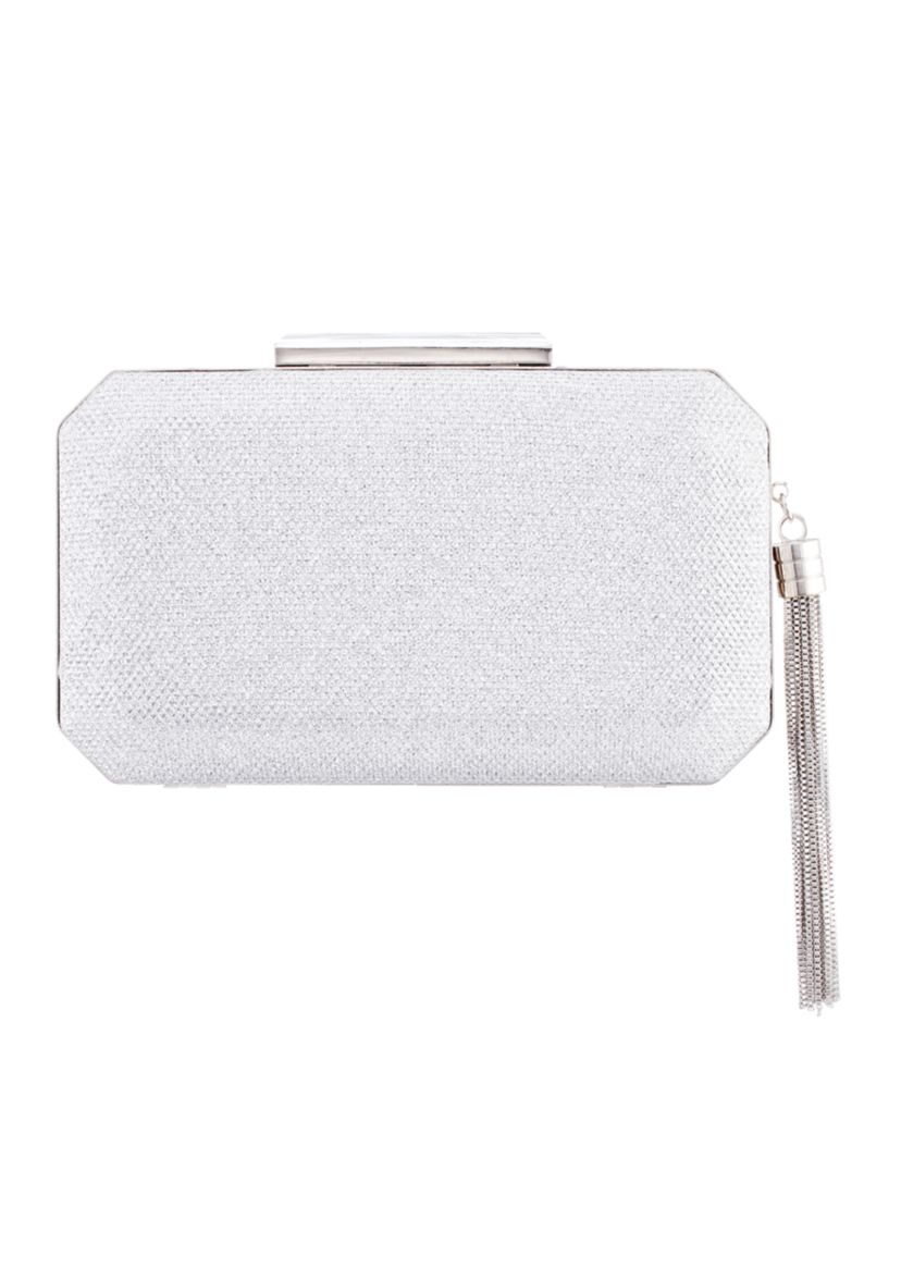 Metallic Frame Clutch with Tassel
