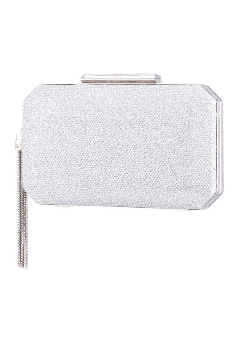 Metallic Frame Clutch with Tassel
