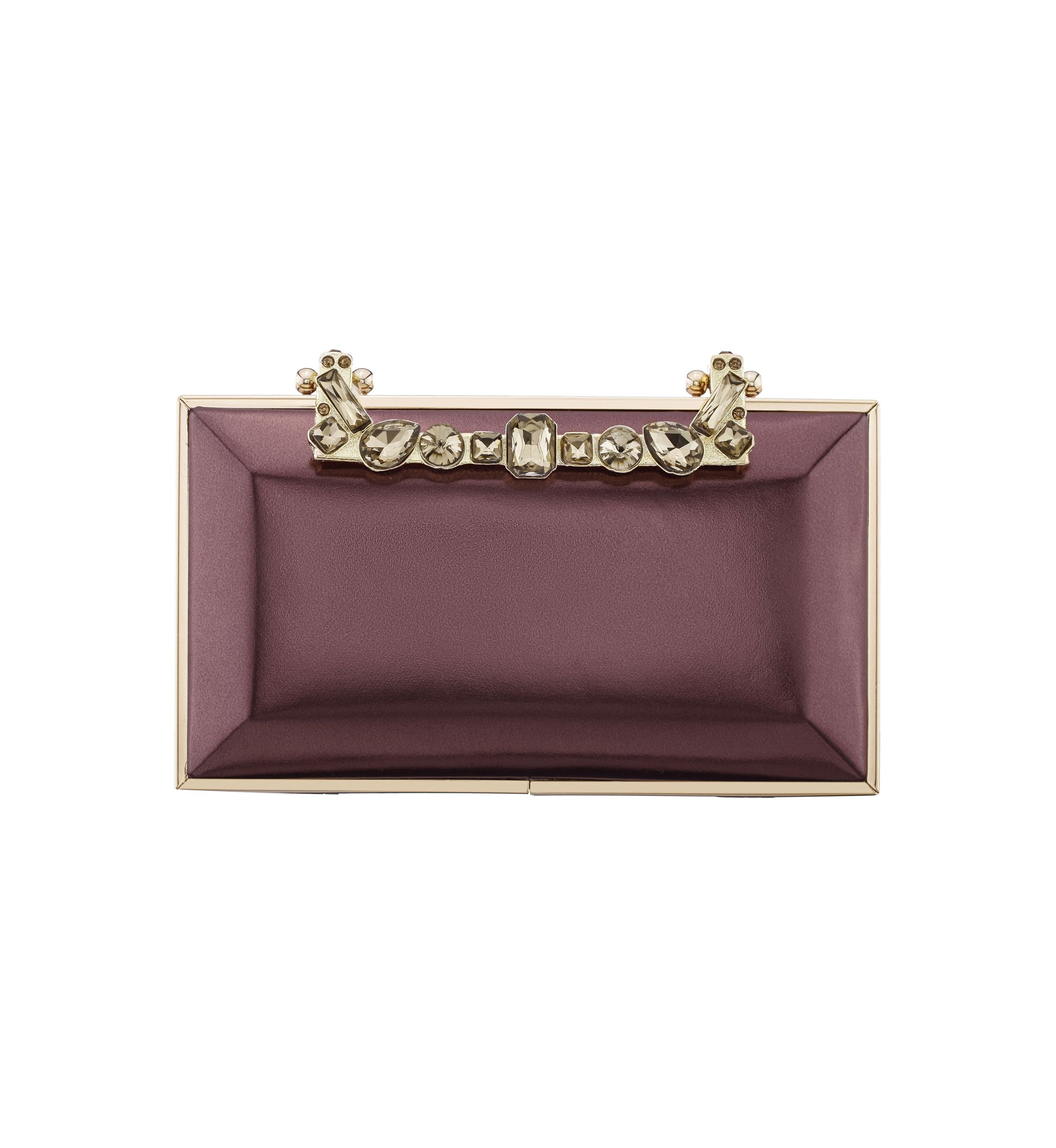 Nina Handbags Crystal Handle Lift Lock Metallic Minaudiere | Belk