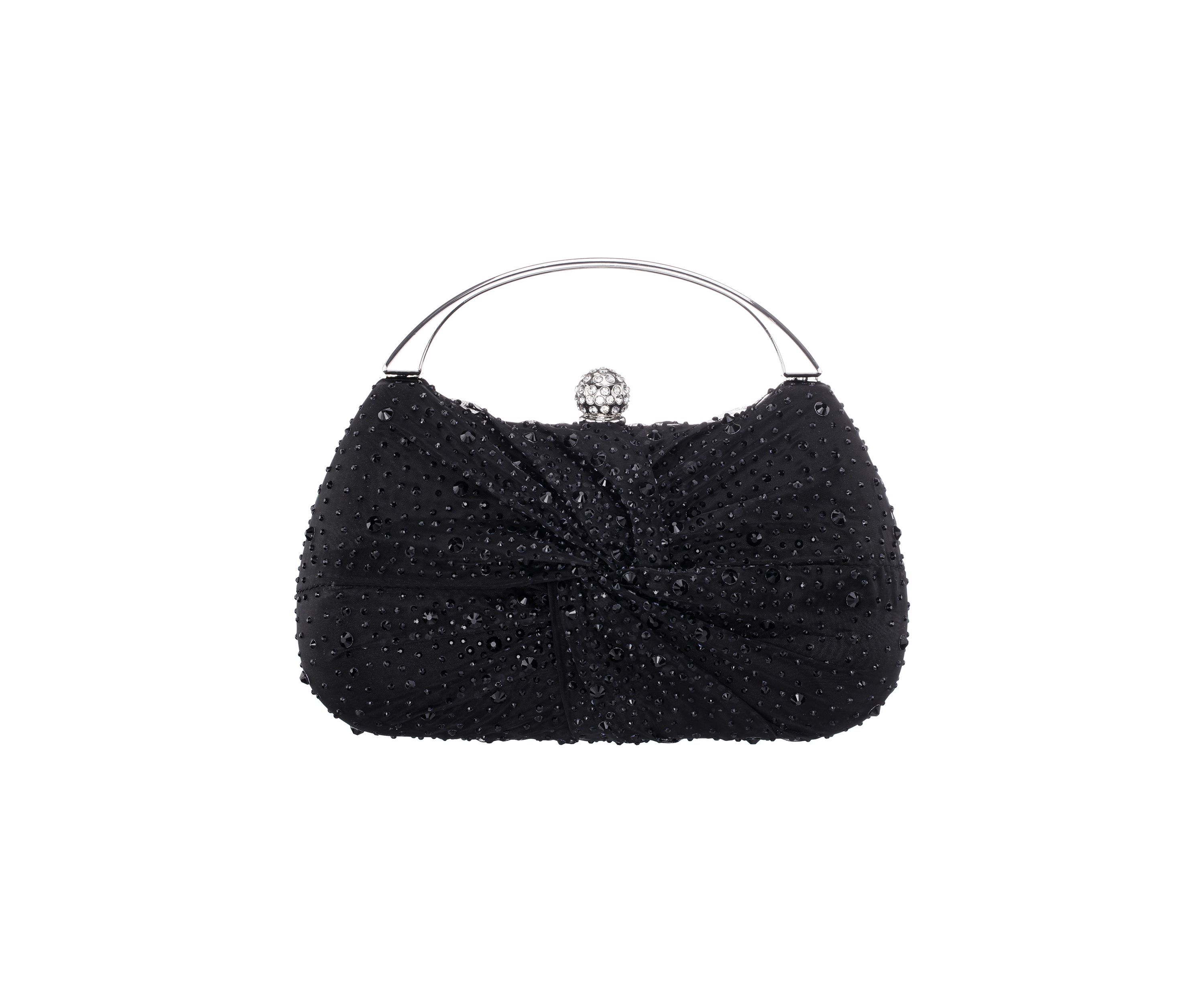 Crystal Twist Front Minaudiere Bag