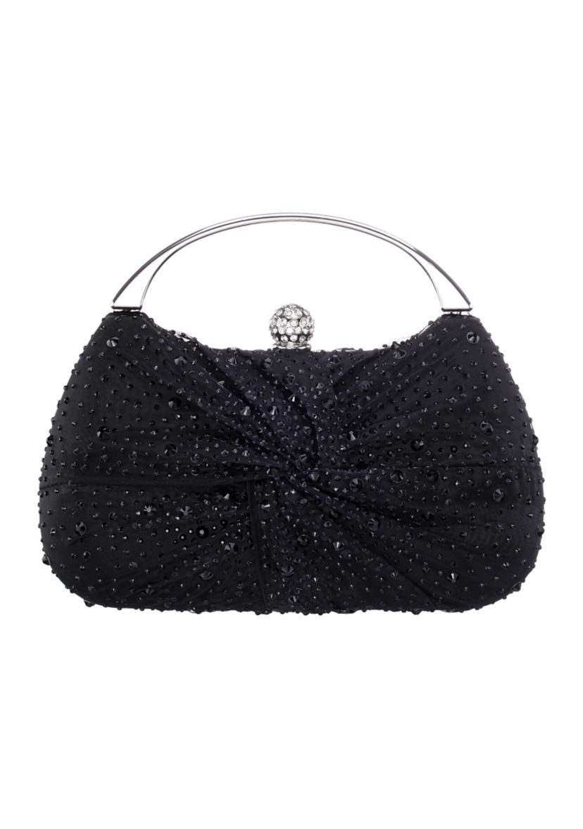 Crystal Twist Front Minaudiere Bag