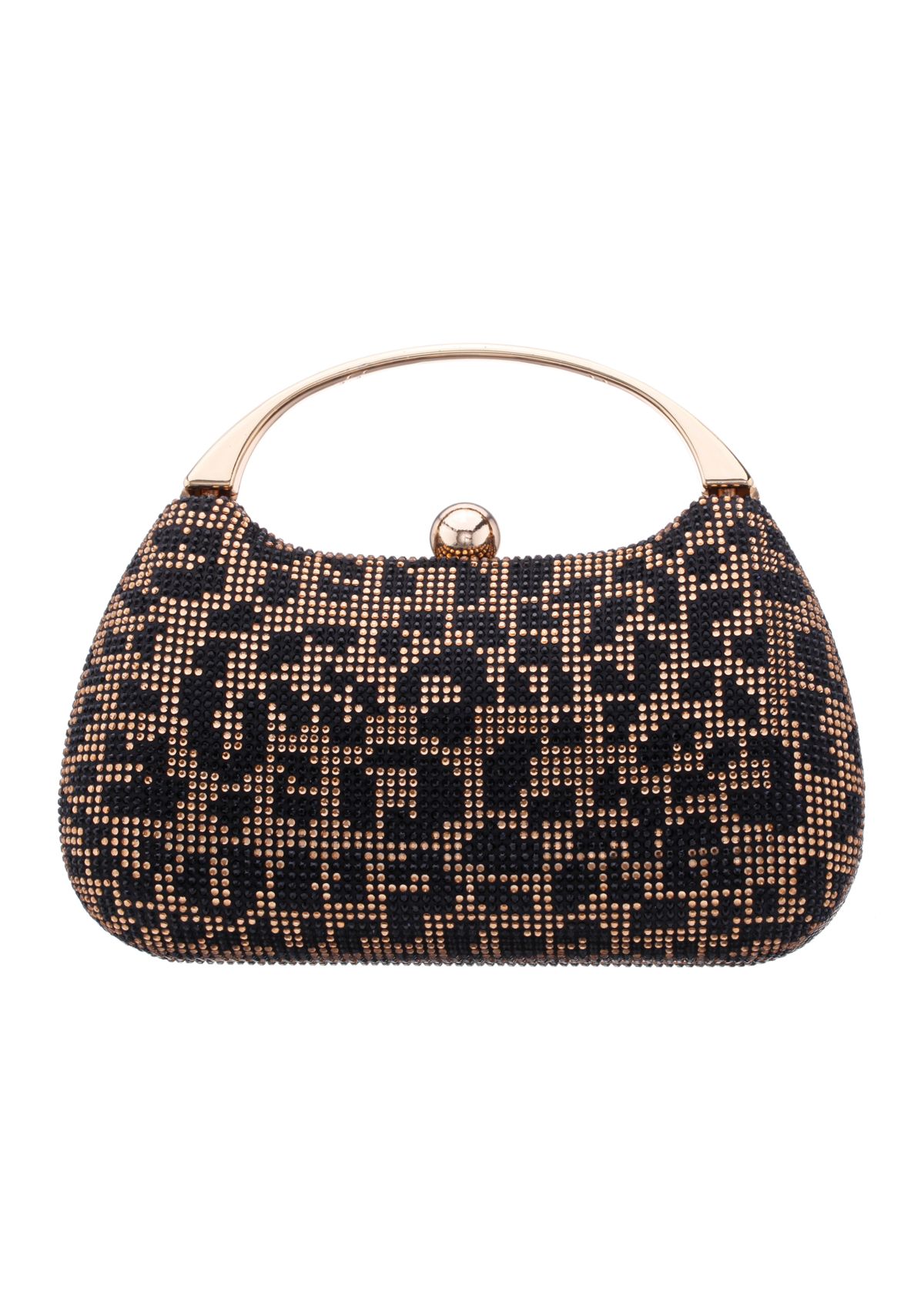 Microstone Leopard Top Handle Evening Bag 