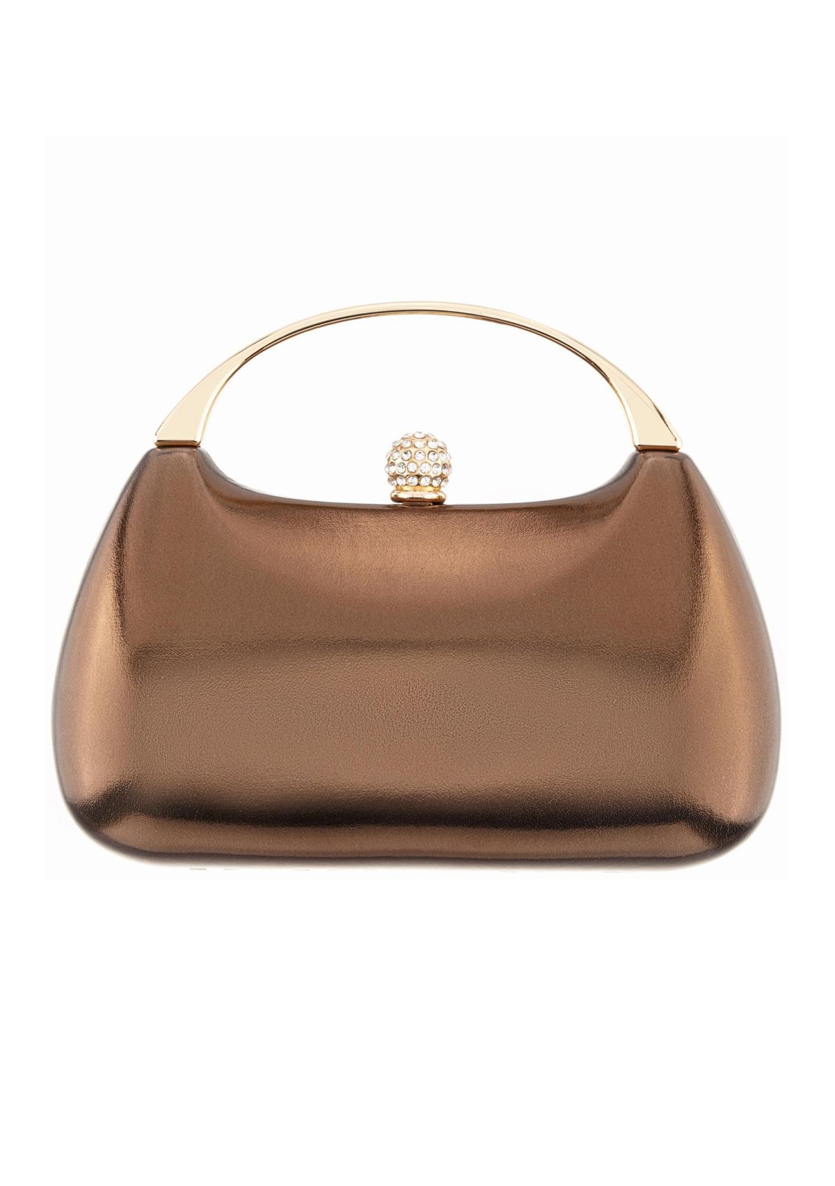 Top Handle Metallic Clutch Bag
