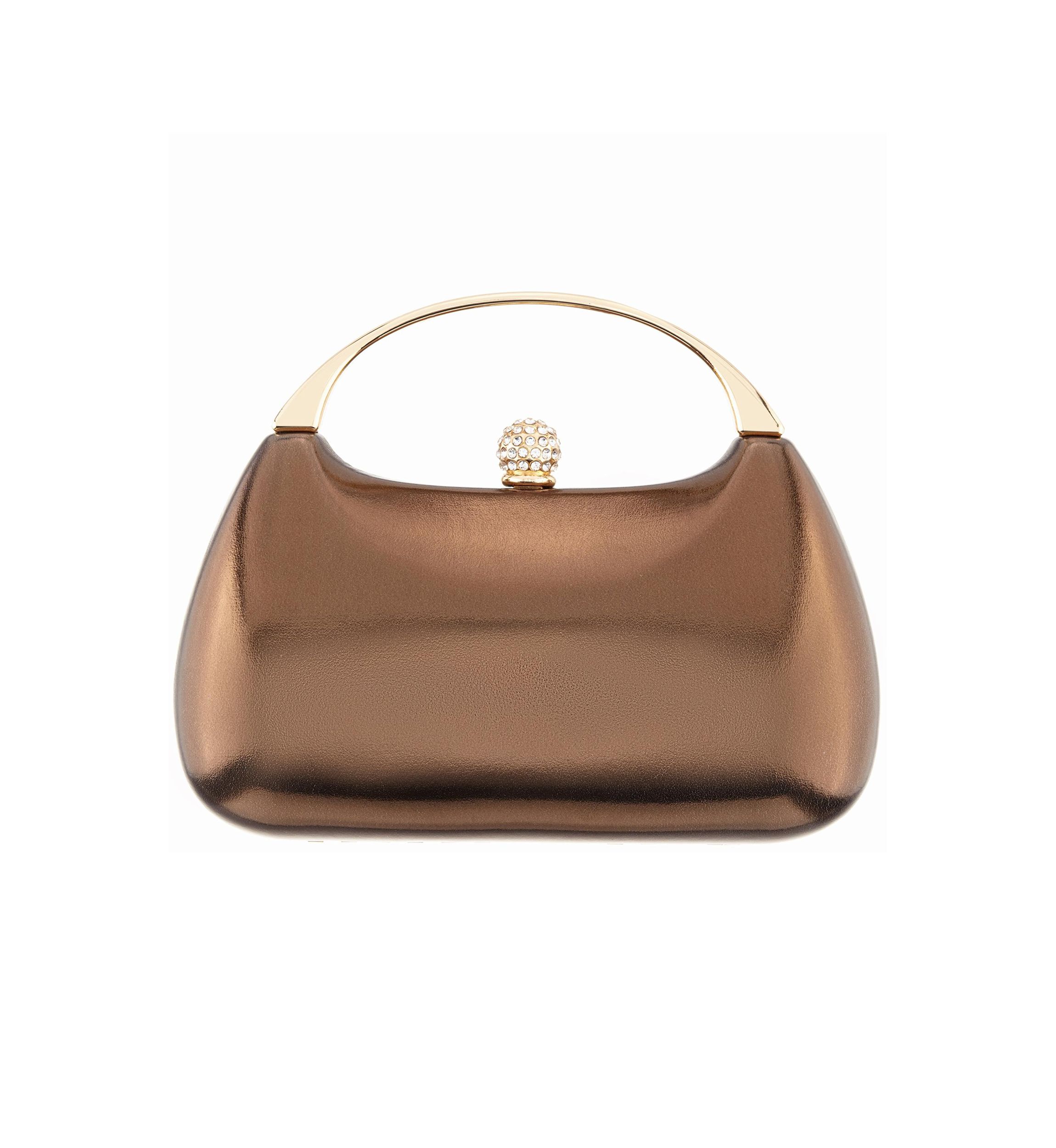 Top Handle Metallic Clutch Bag
