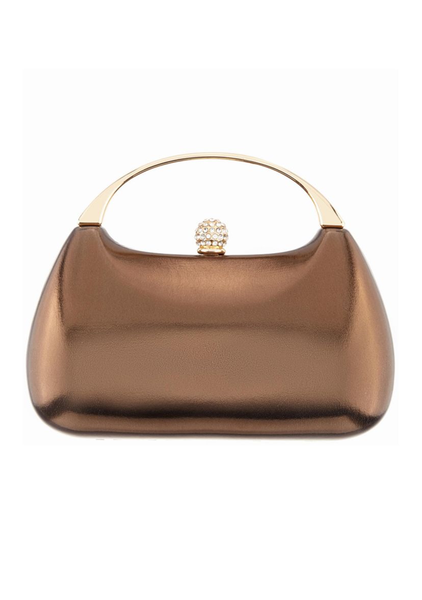 Top Handle Metallic Clutch Bag