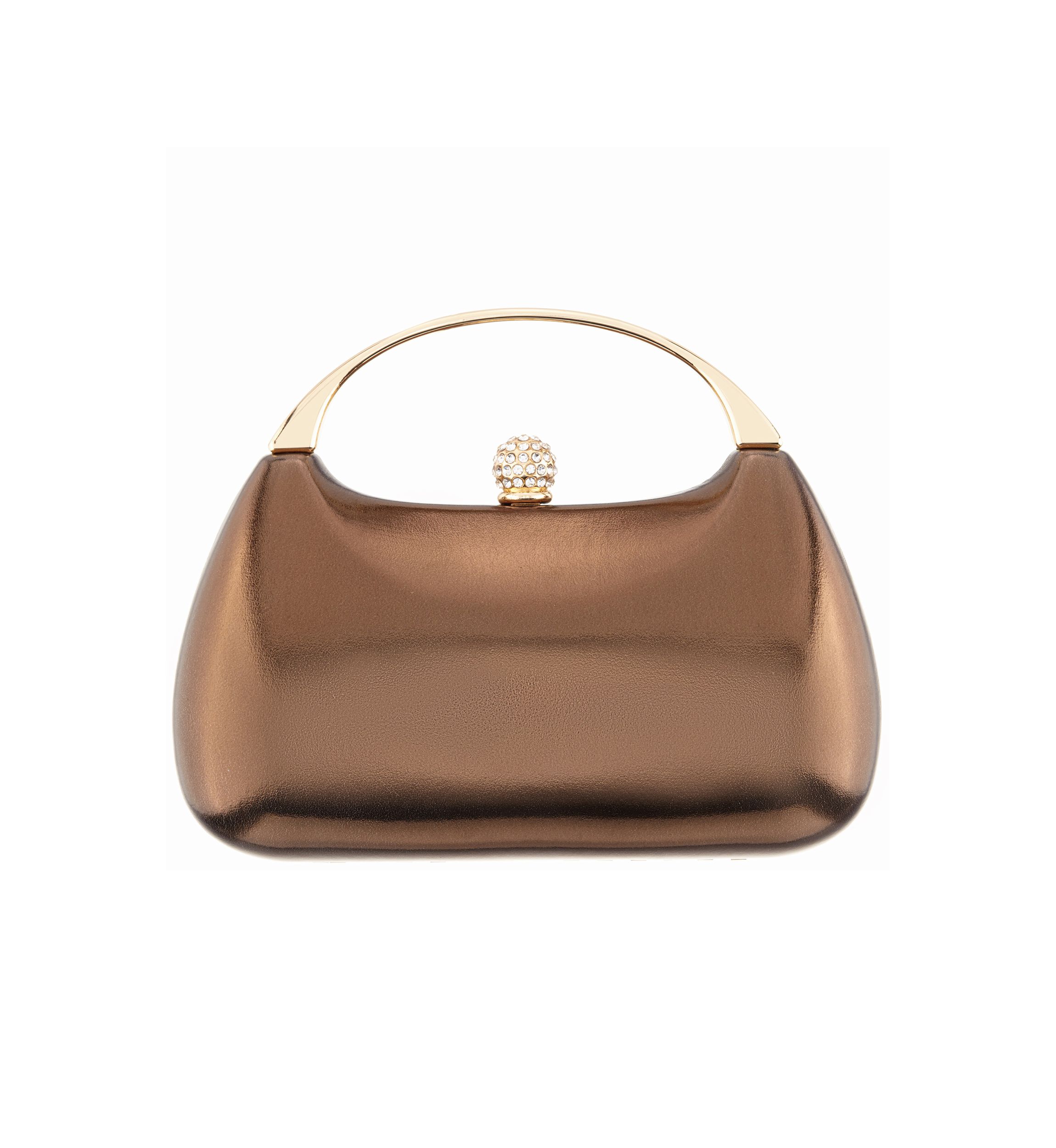 Top Handle Metallic Clutch Bag