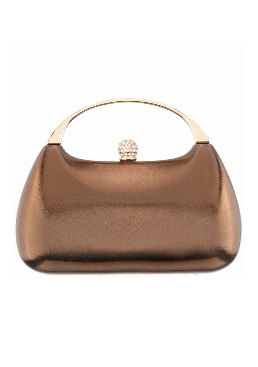 Top Handle Metallic Clutch Bag