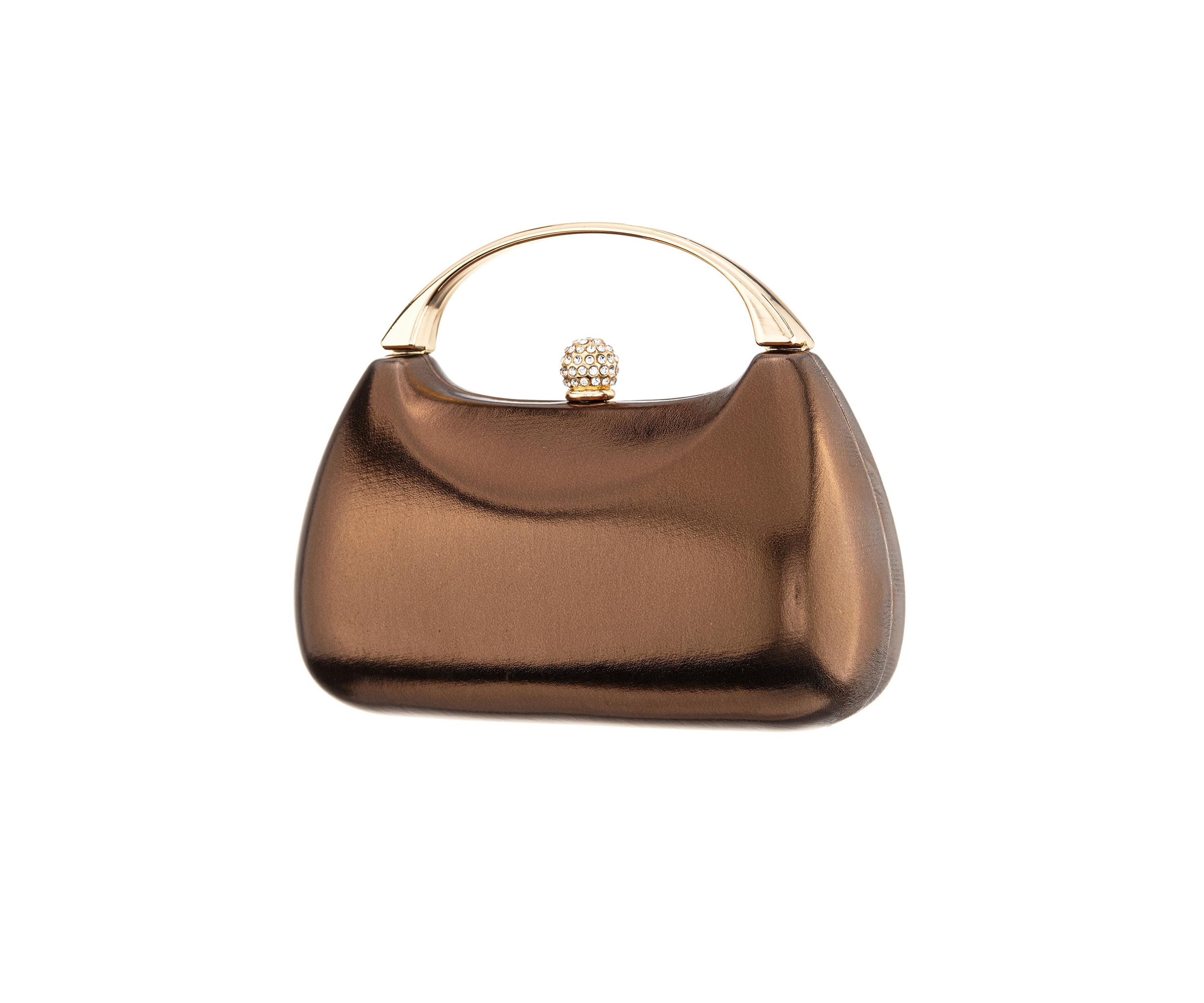 Top Handle Metallic Clutch Bag