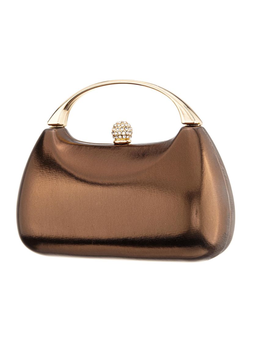 Top Handle Metallic Clutch Bag