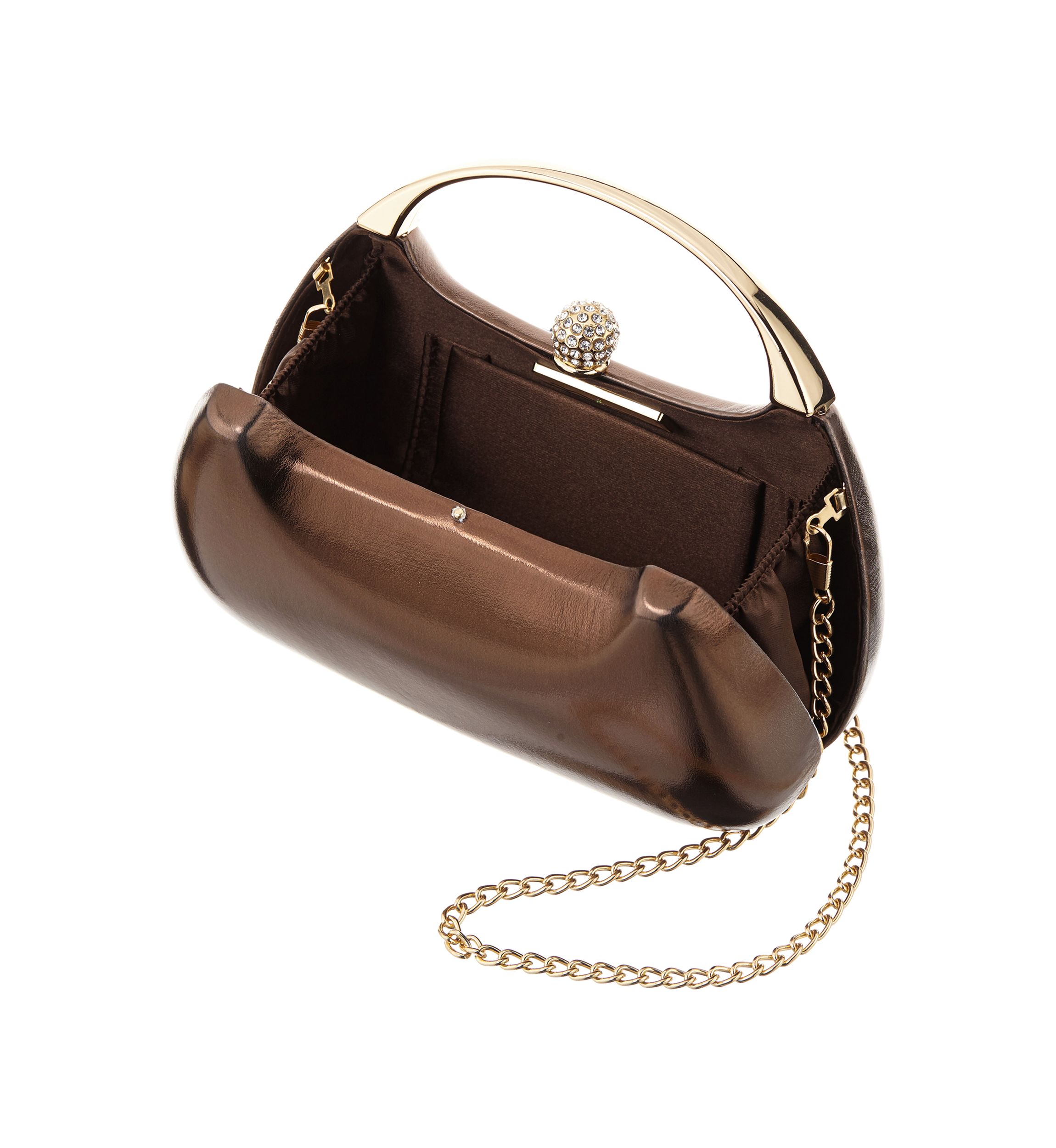 Top Handle Metallic Clutch Bag